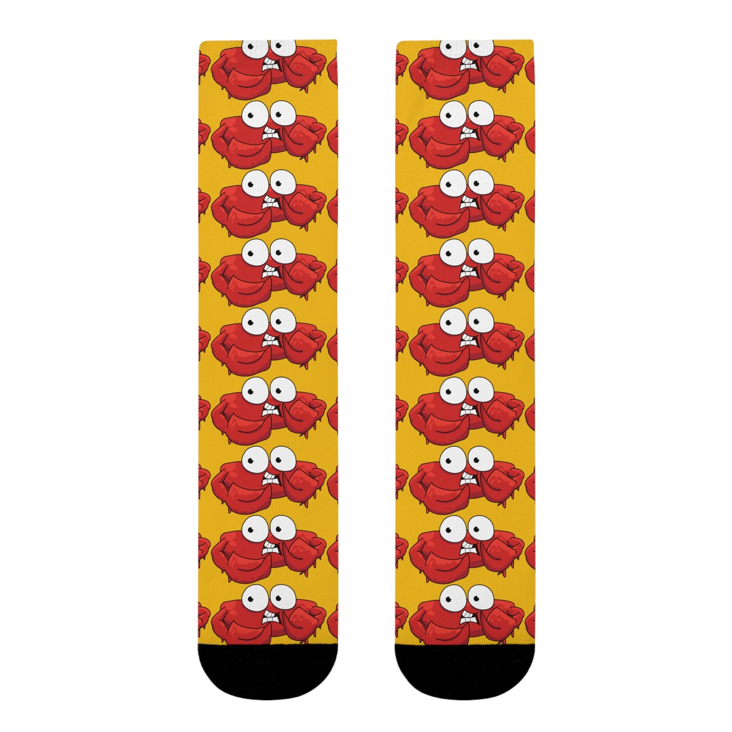 Red crab on yellow Crew Socks (EU) (8194512322879)