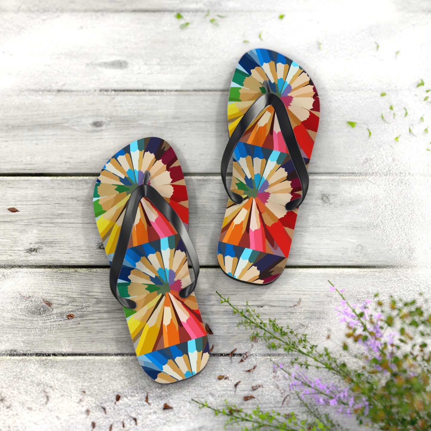 Color pencil Flip Flops (8540035547455)