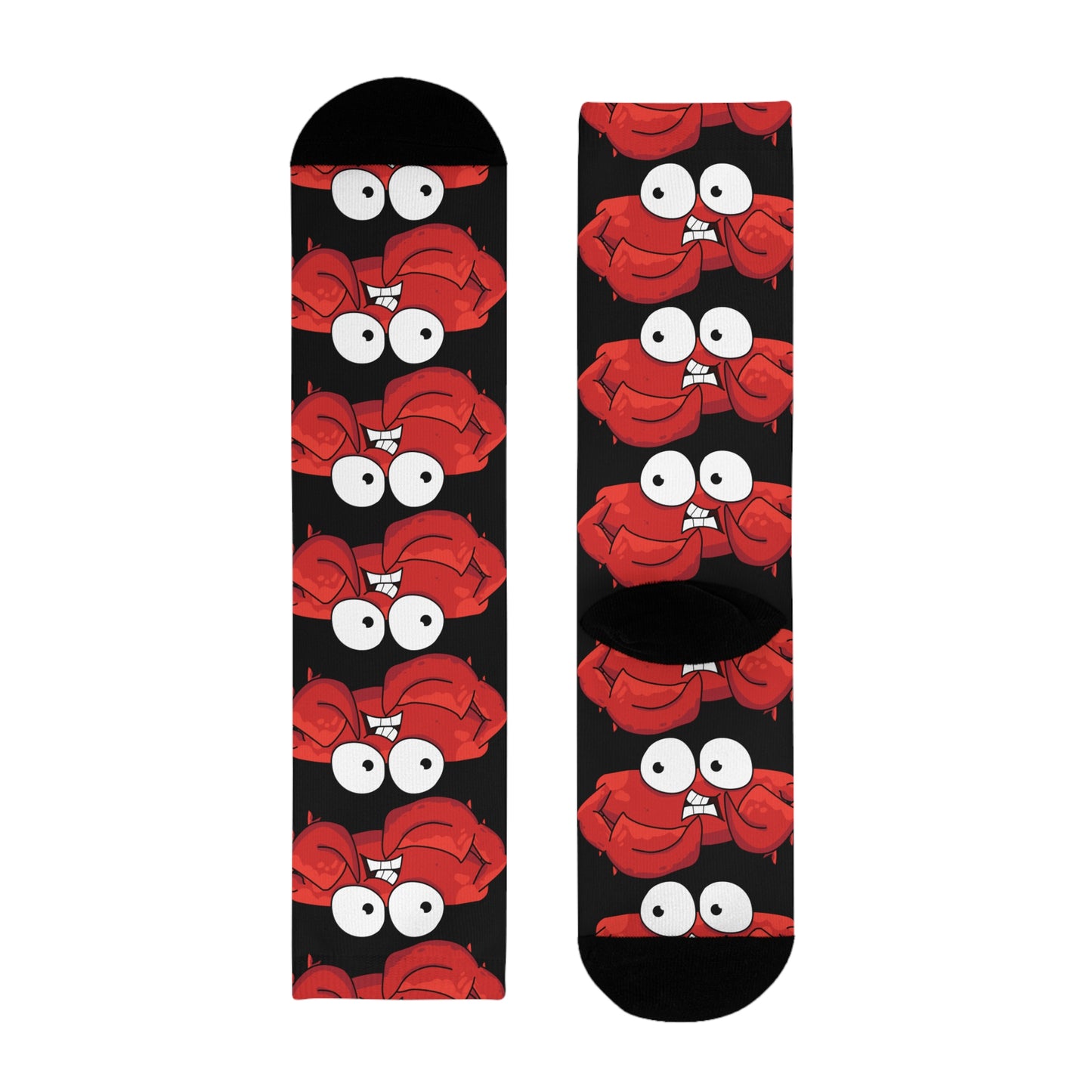 Red crab on black crew sock (EU) (8194511864127)