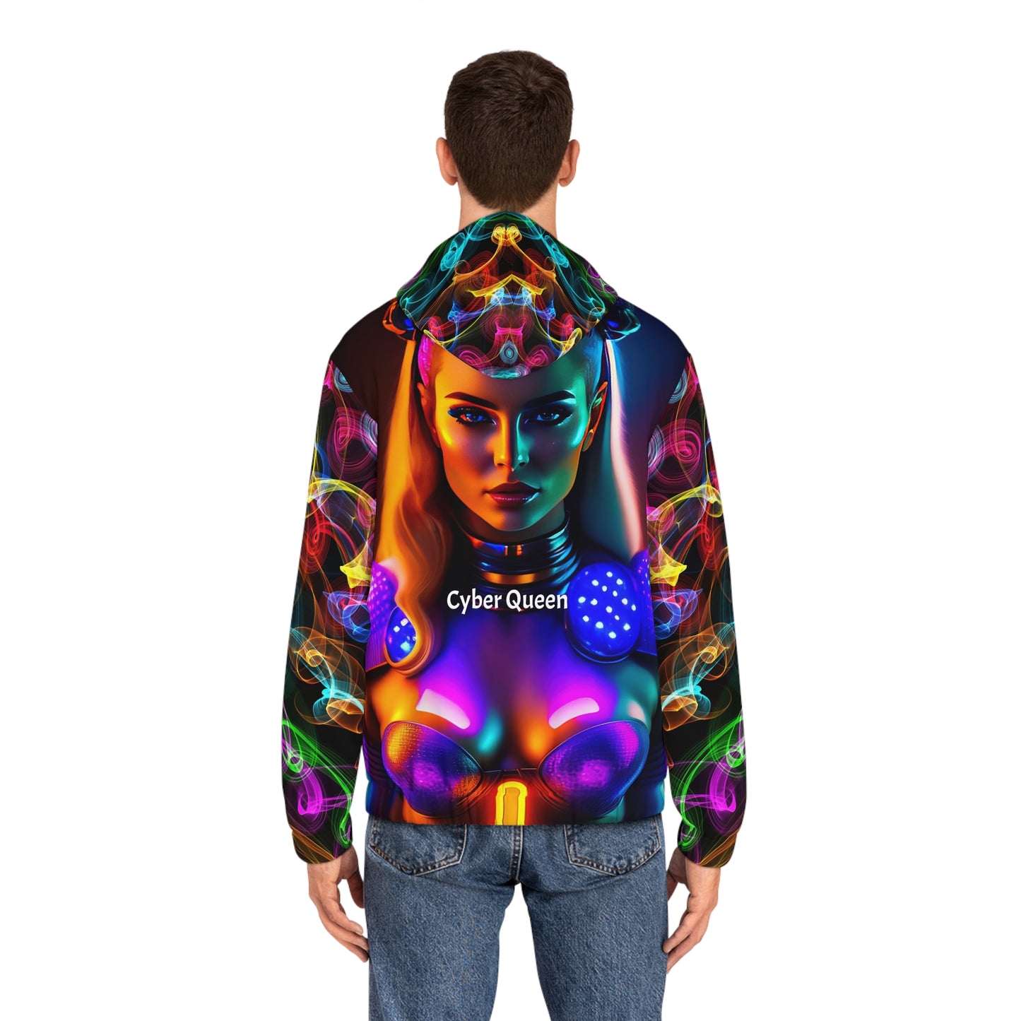 Cyber Queen Men's Full-Zip Hoodie (AOP) (8507896987967)
