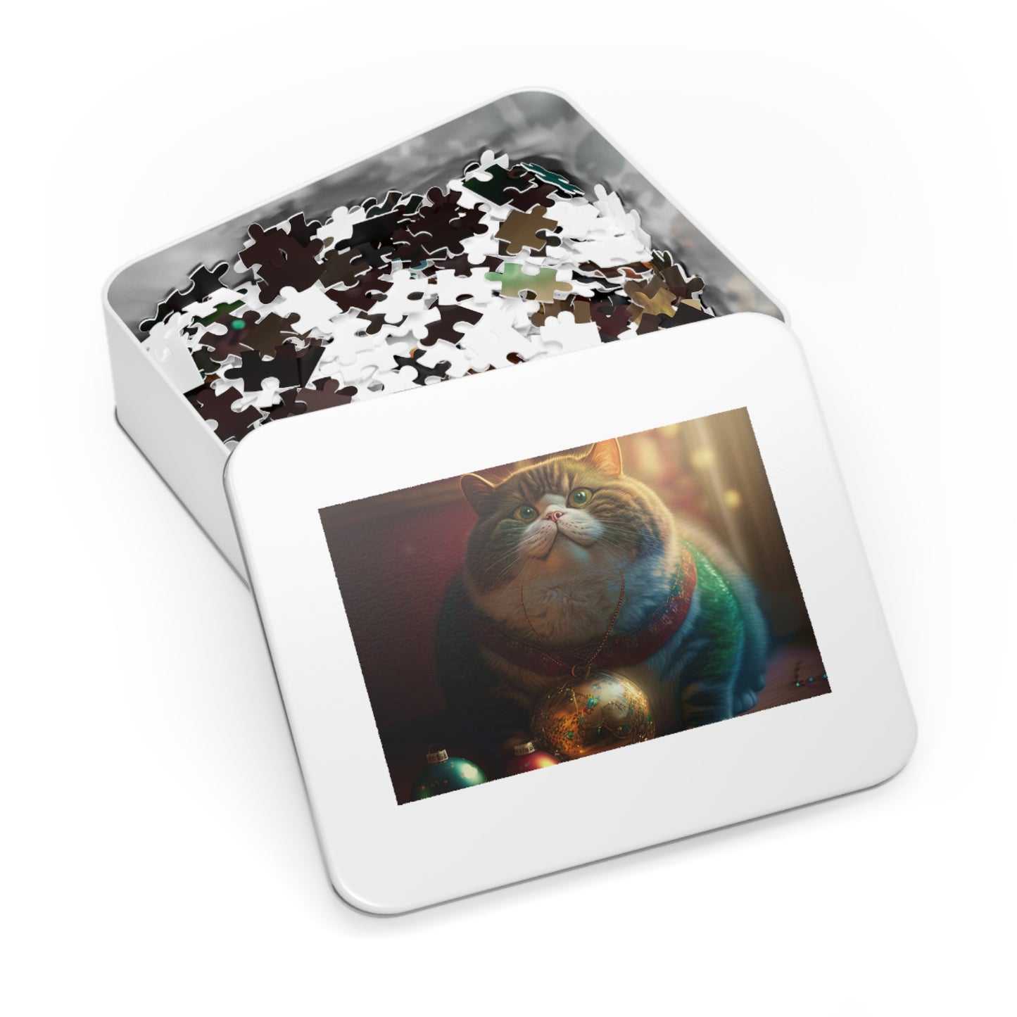 Christmas cat Jigsaw Puzzle (30, 110, 252, 500,1000-Piece) (8540605546815)