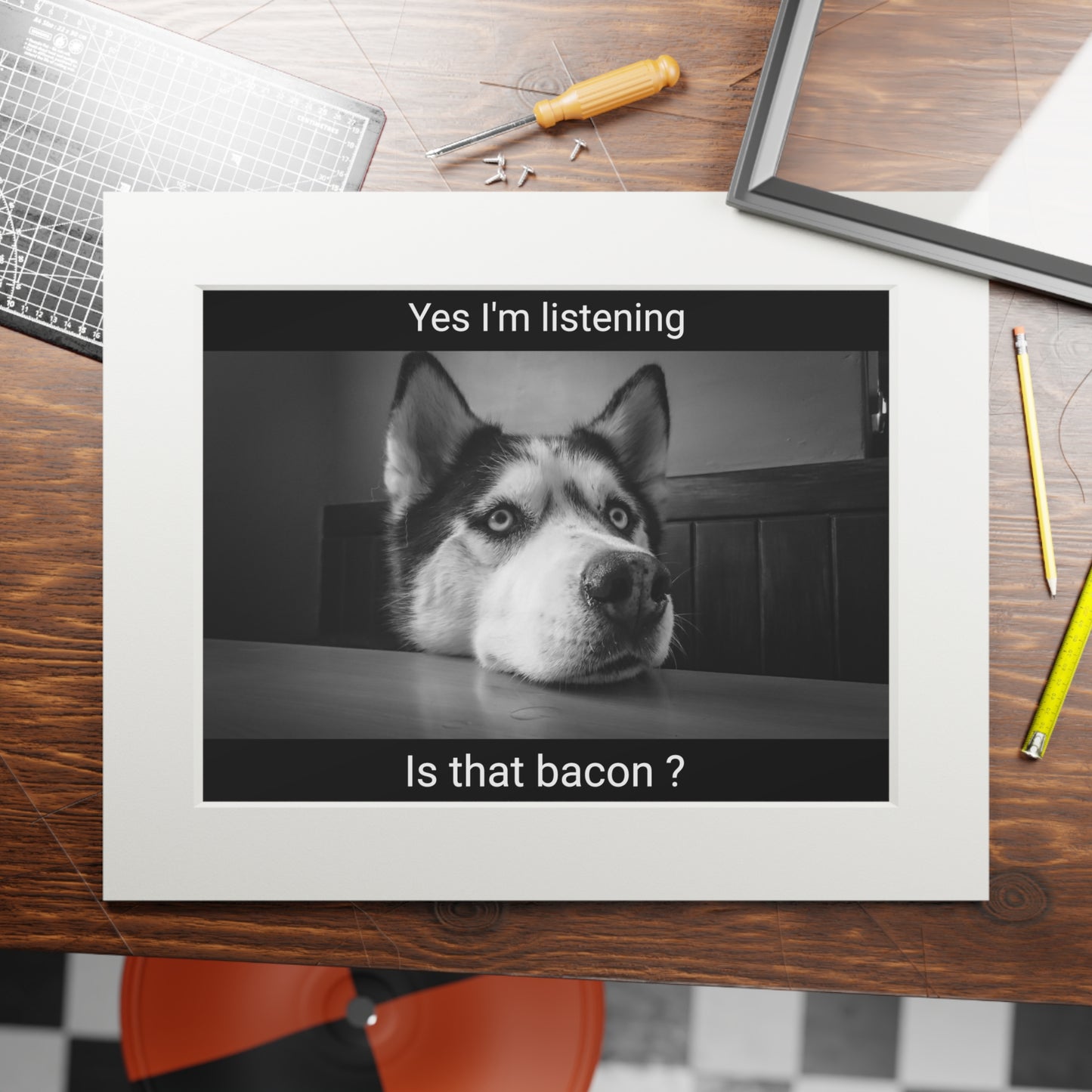 Is that bacon? Dog (Passepartout Paper Frame) (8193264550207)