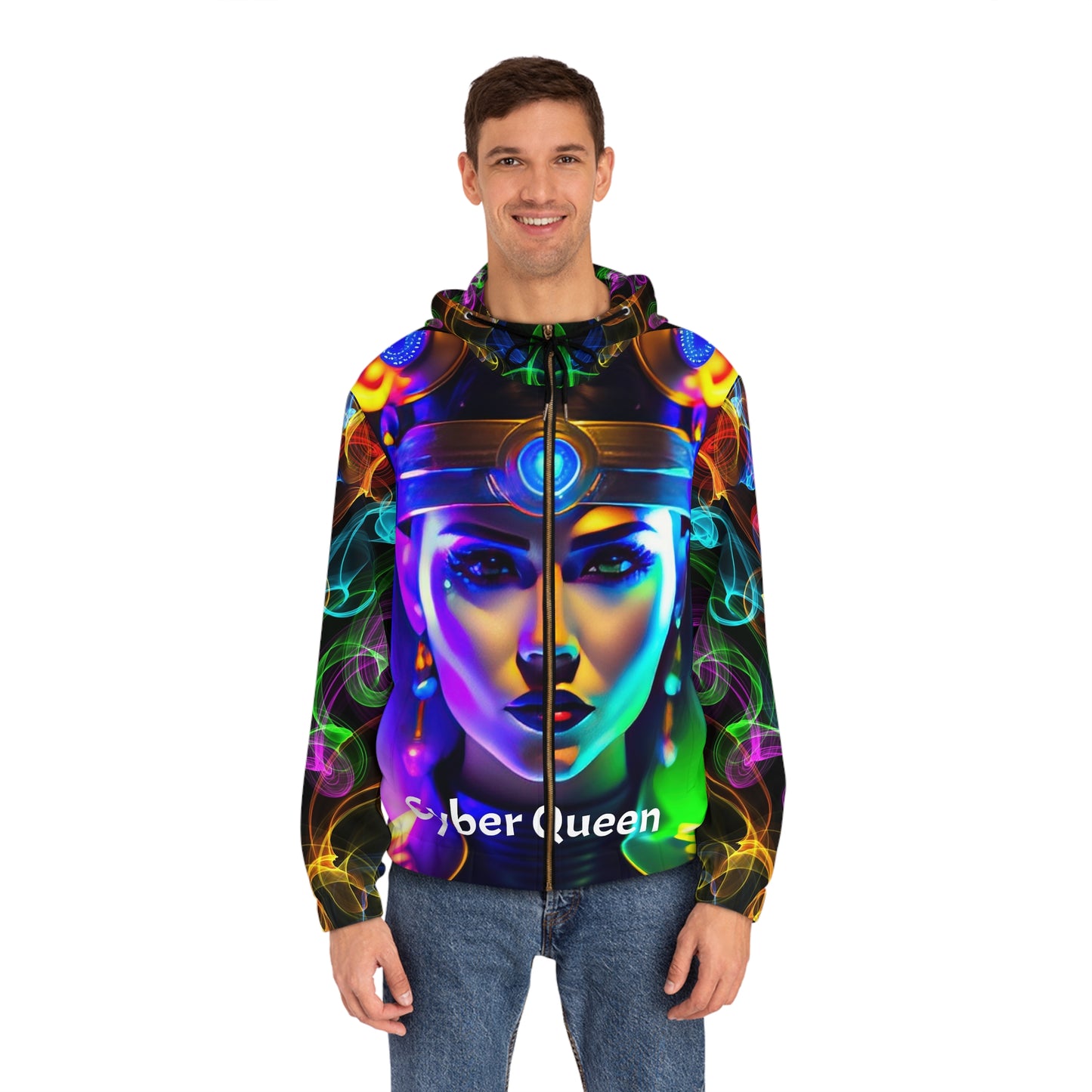 Cyber Queen Men's Full-Zip Hoodie (AOP) (8507896987967)