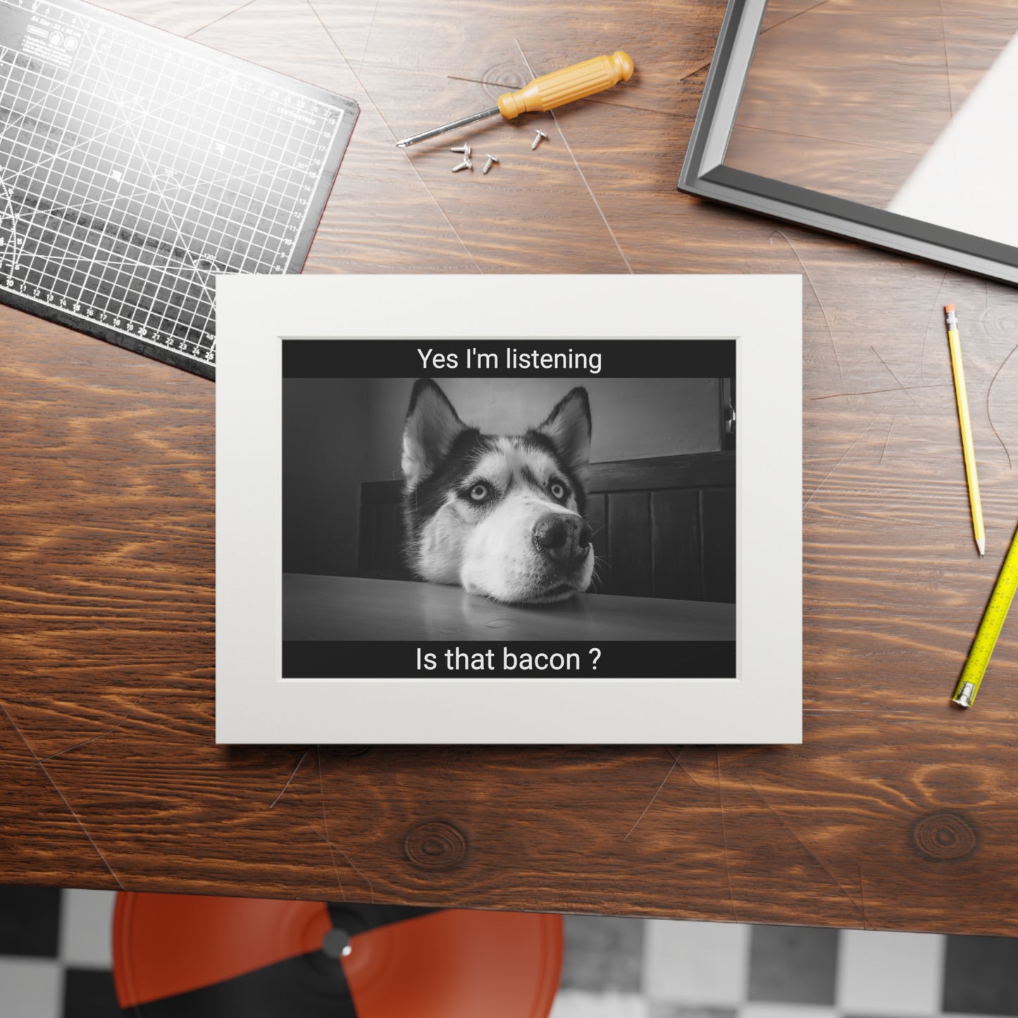 Is that bacon? Dog (Passepartout Paper Frame) (8193264550207)