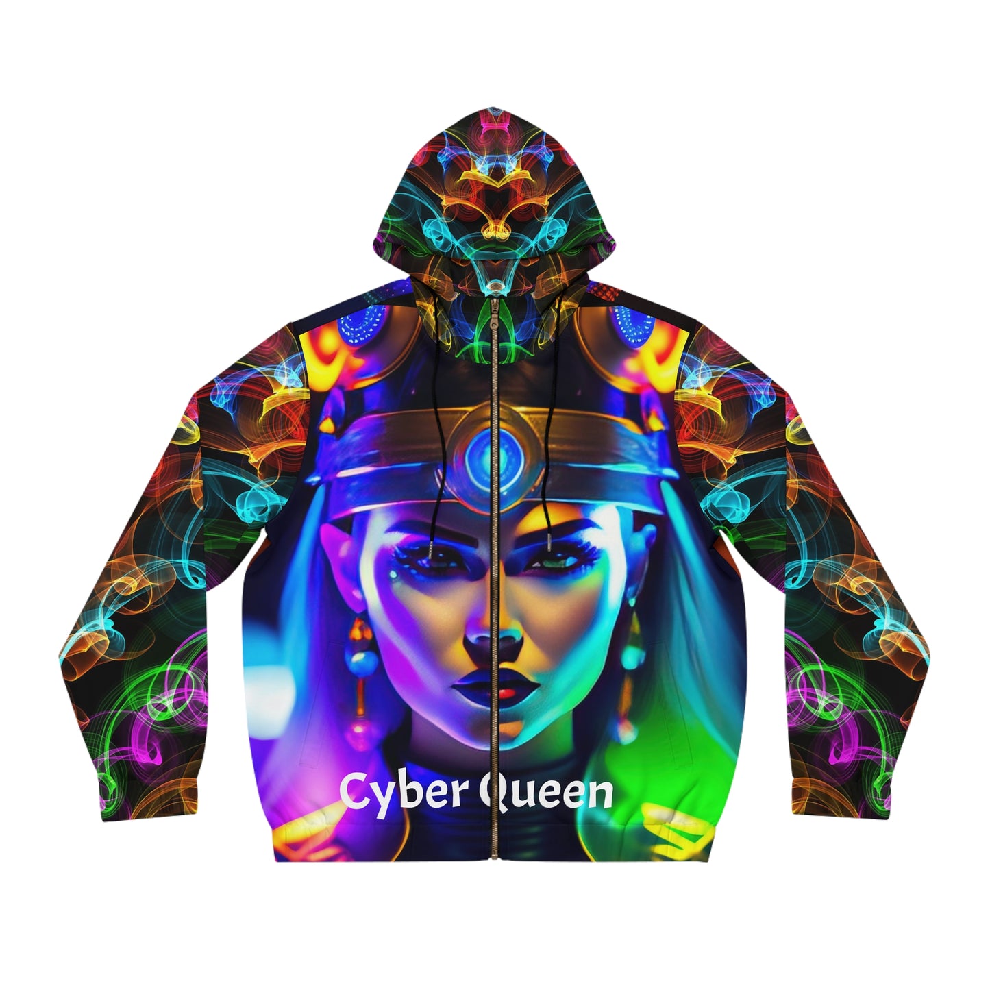 Cyber Queen Men's Full-Zip Hoodie (AOP) (8507896987967)