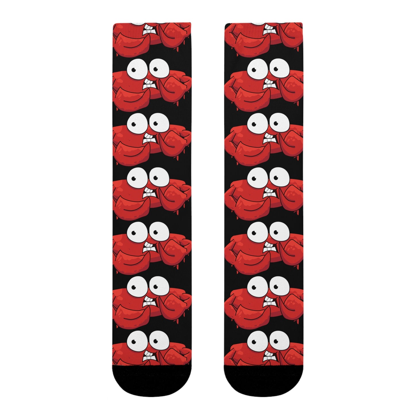 Red crab on black crew sock (EU) (8194511864127)