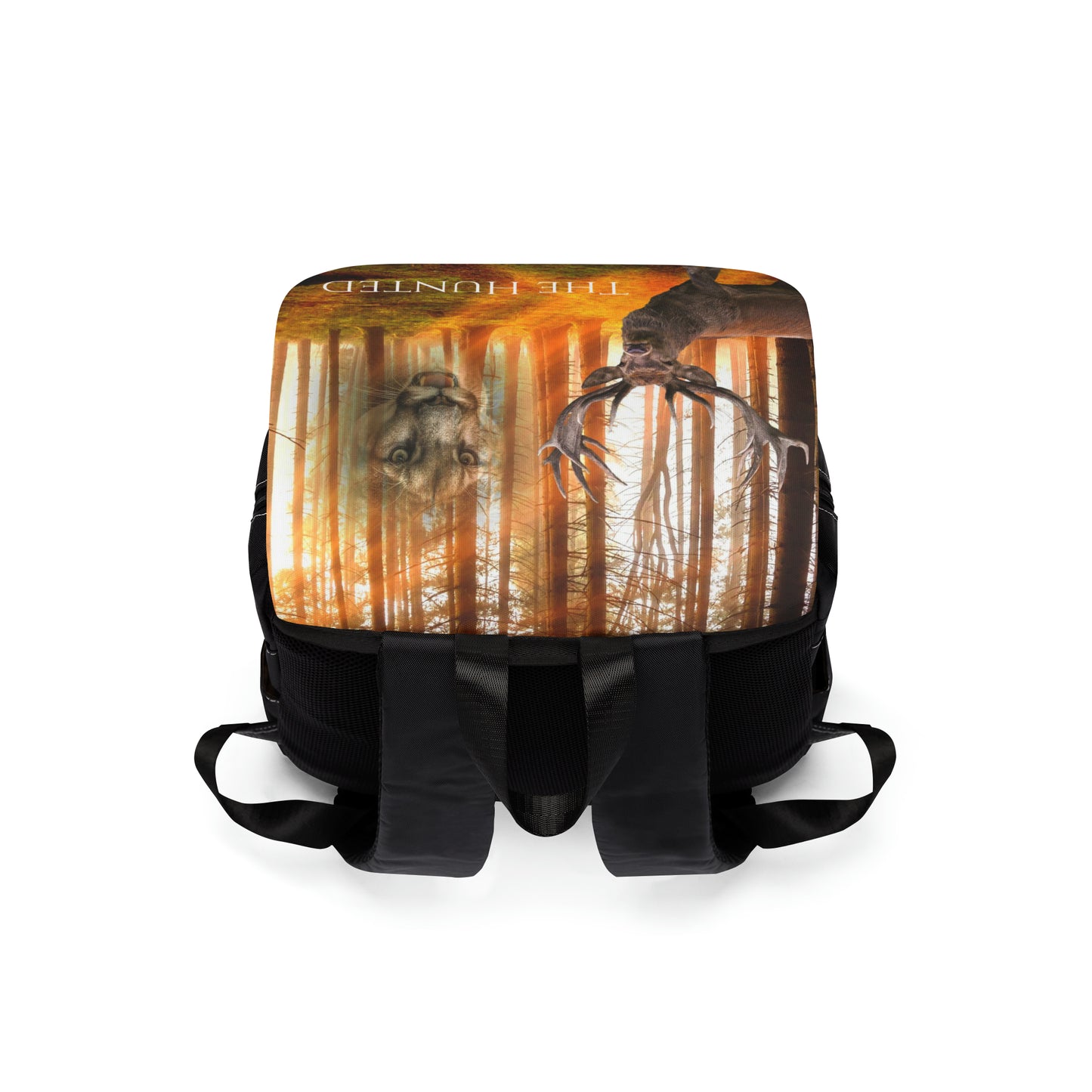 The Hunted Elk and Couger --Unisex Casual Shoulder Backpack (8215732945215)