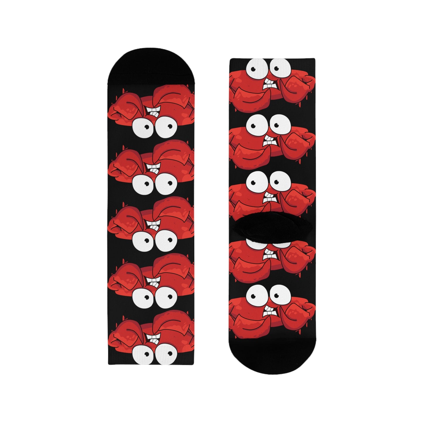 Red crab on black crew sock (EU) (8194511864127)