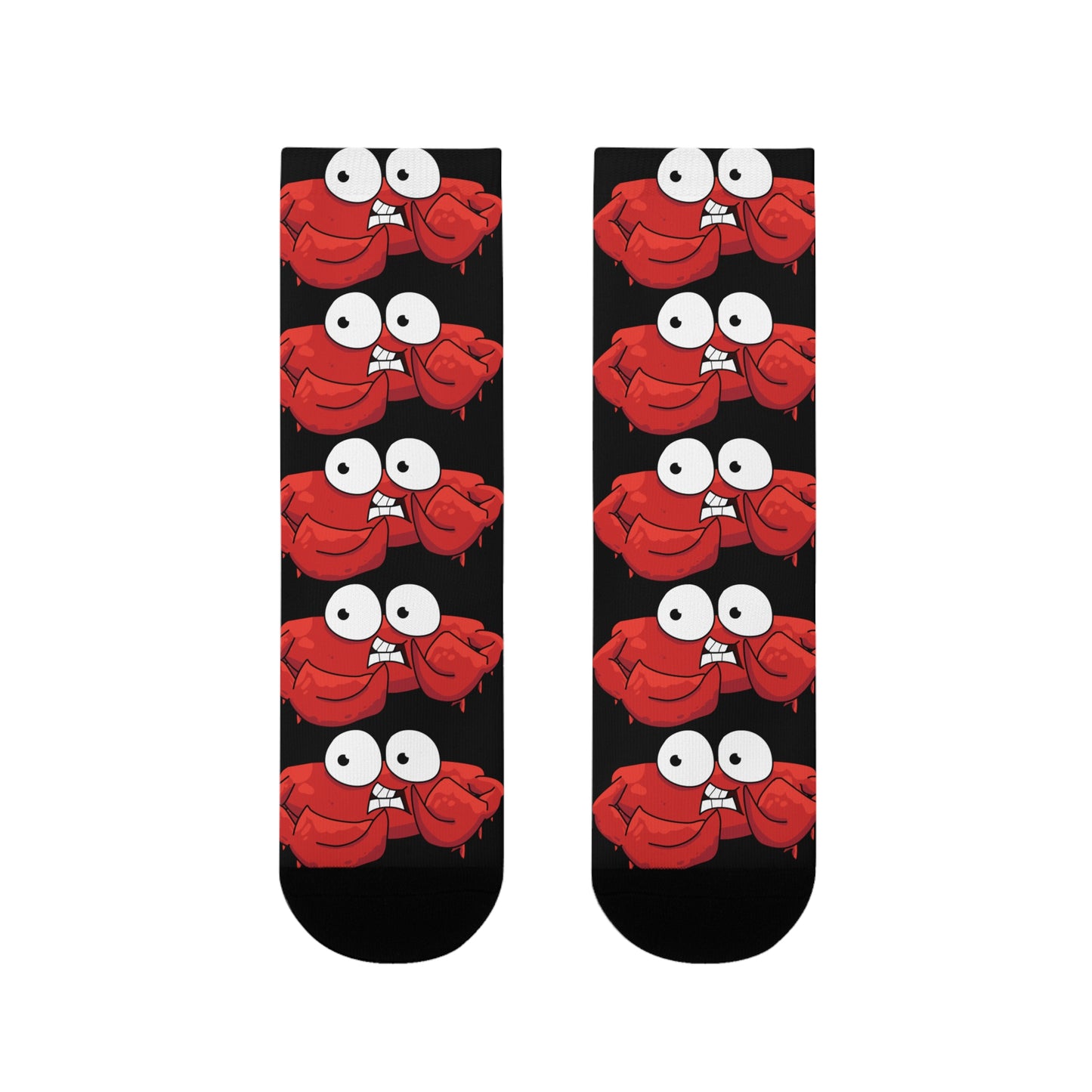 Red crab on black crew sock (EU) (8194511864127)