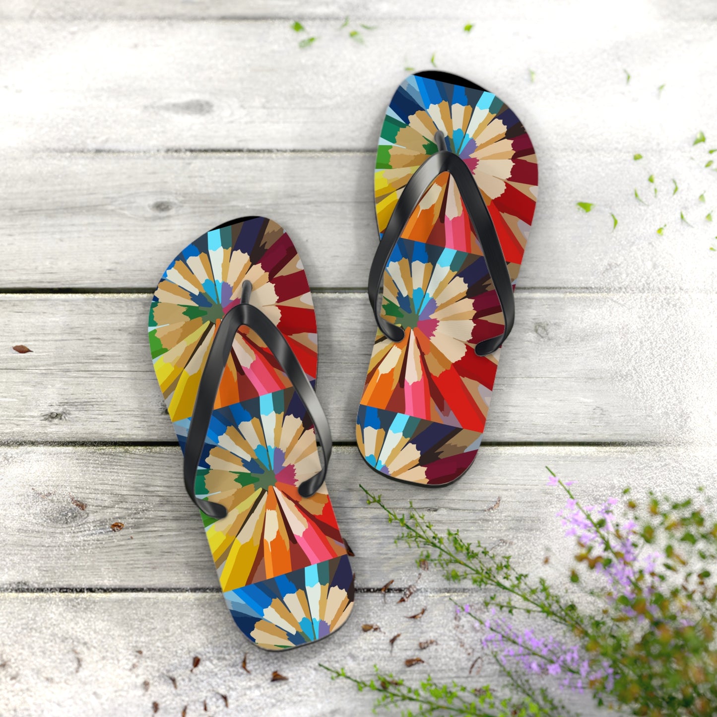 Color pencil Flip Flops (8540035547455)