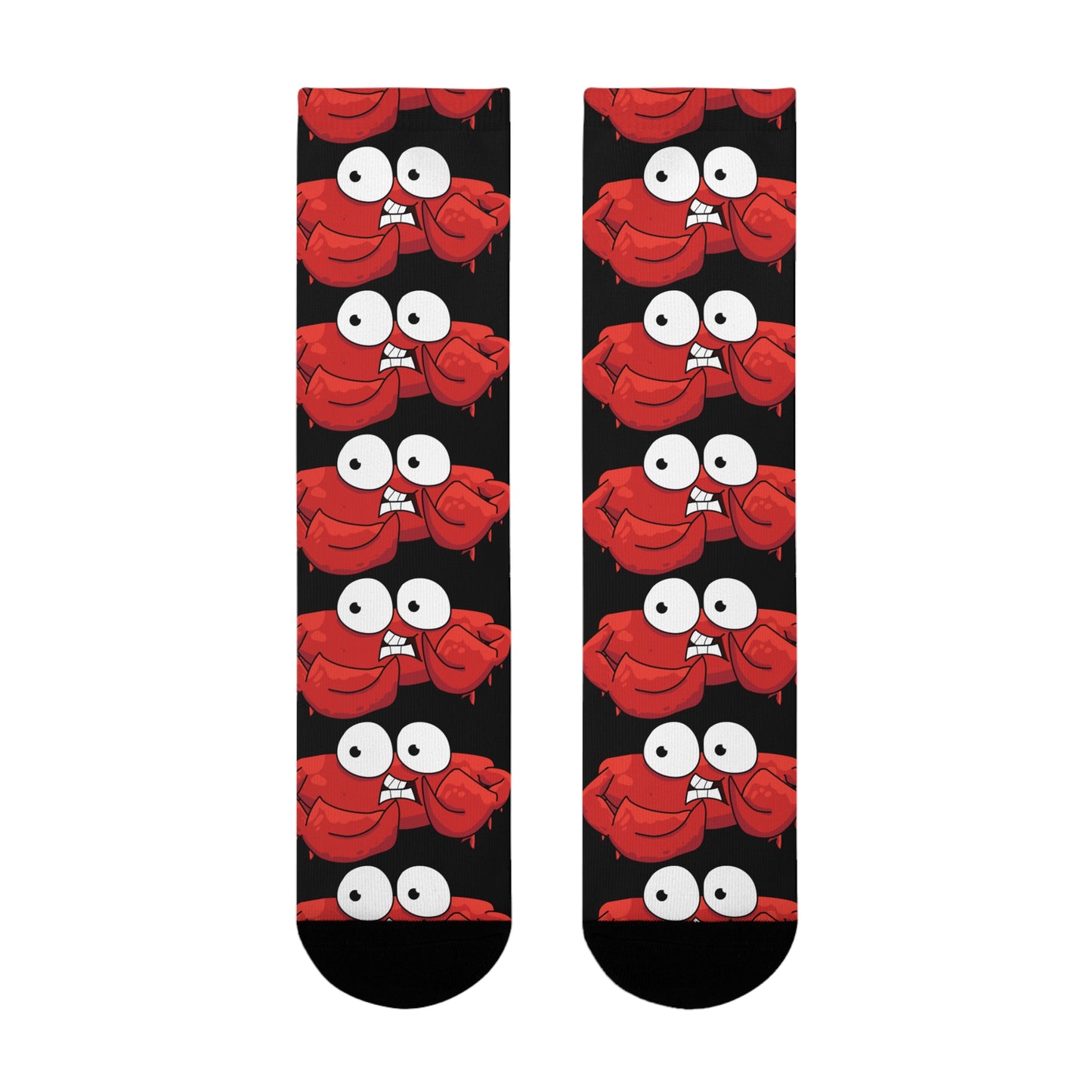Red crab on black crew sock (EU) (8194511864127)