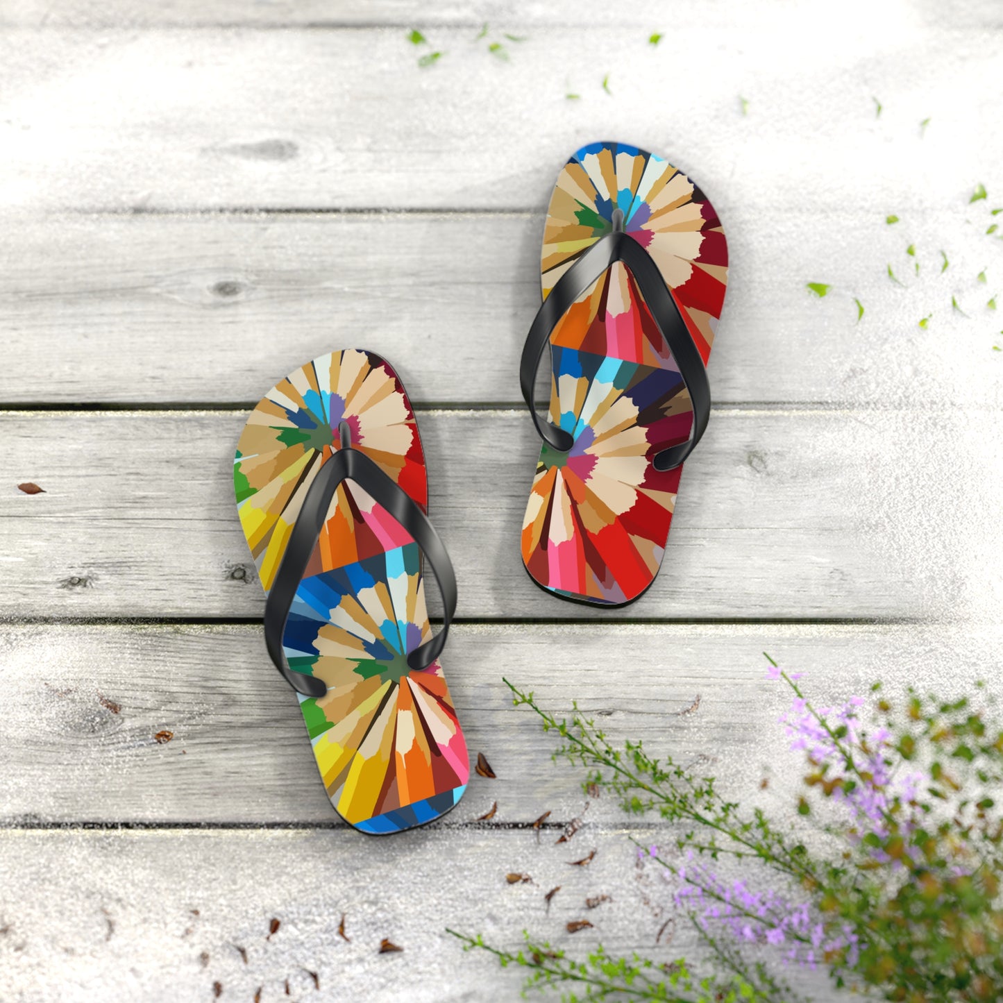 Color pencil Flip Flops (8540035547455)