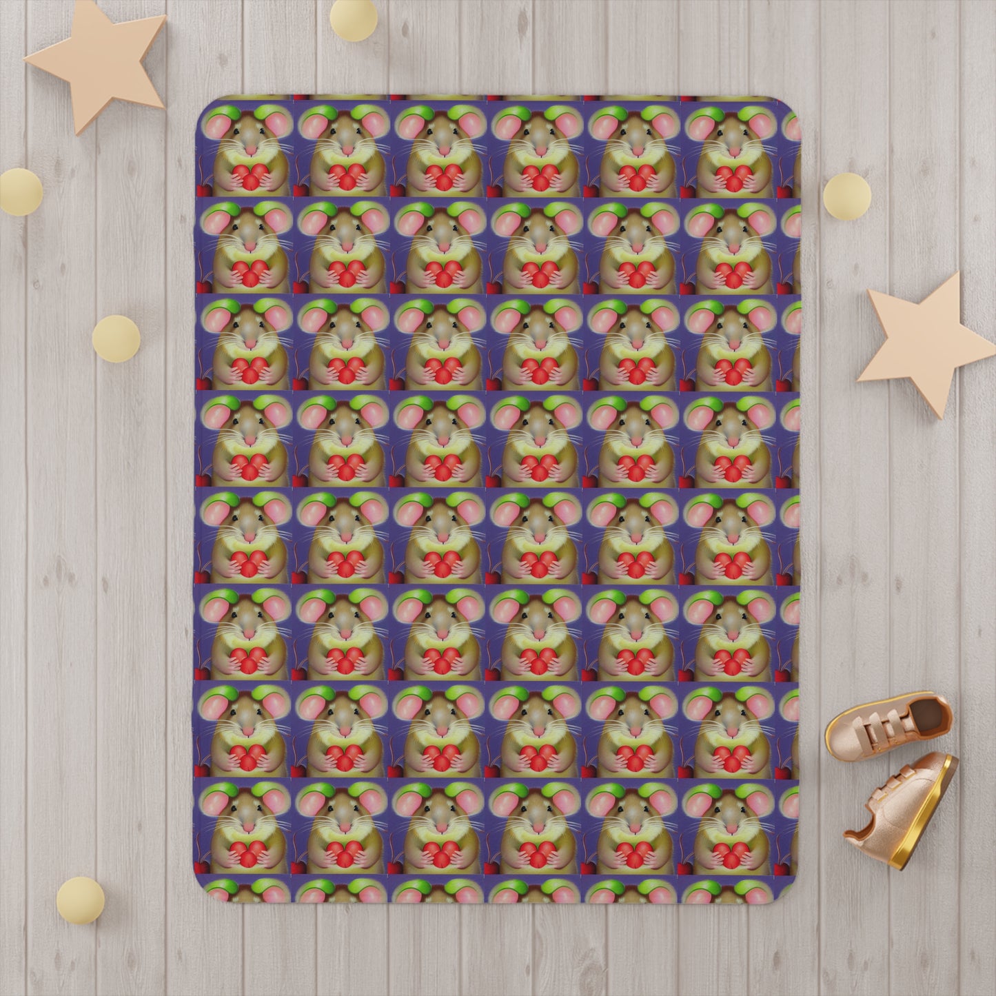 Mouse with fruit Toddler Blanket (8543775555903)
