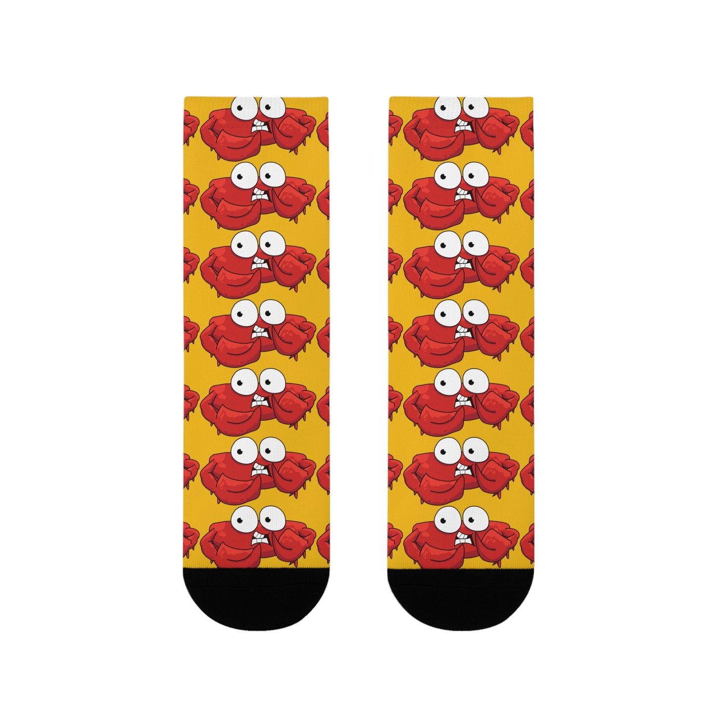 Red crab on yellow Crew Socks (EU) (8194512322879)