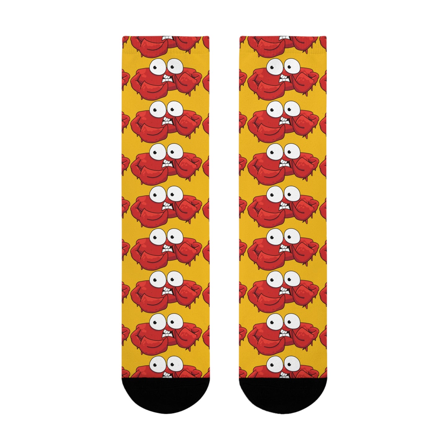 Red crab on yellow Crew Socks (EU) (8194512322879)
