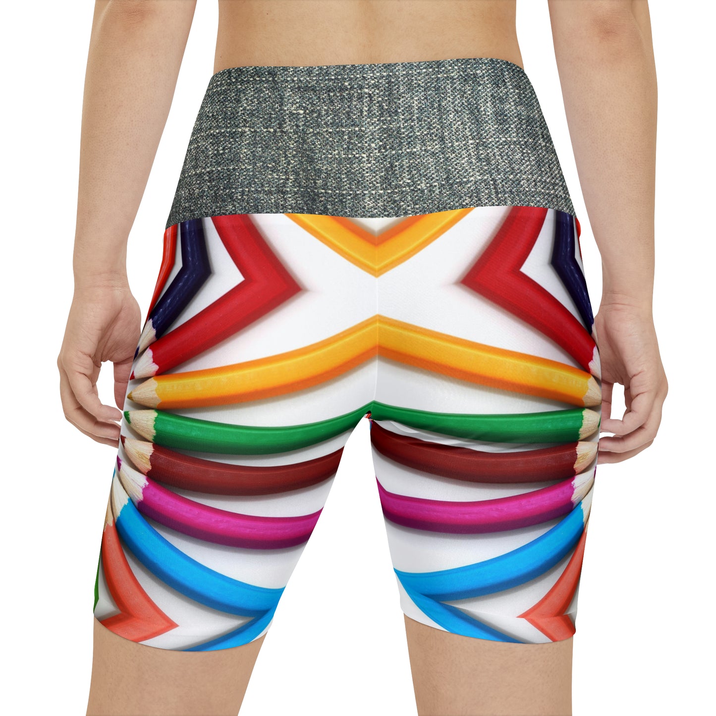 Pencils Women's Workout Shorts (AOP) (9184547504447)