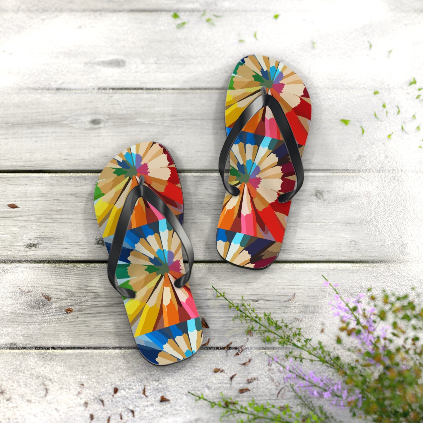 Color pencil Flip Flops (8540035547455)