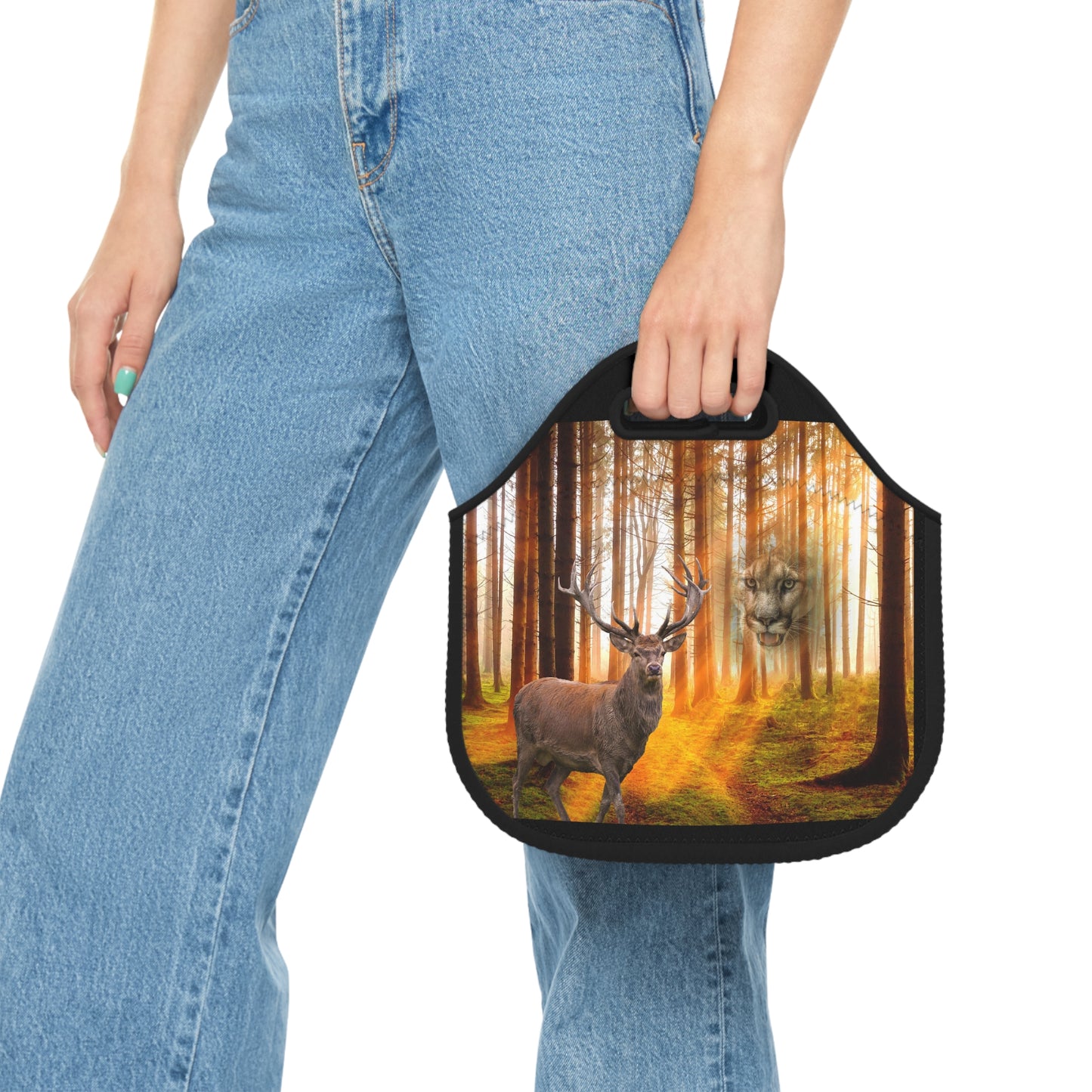 Elk and Cougar Neoprene Lunch Bag (8543822545215)
