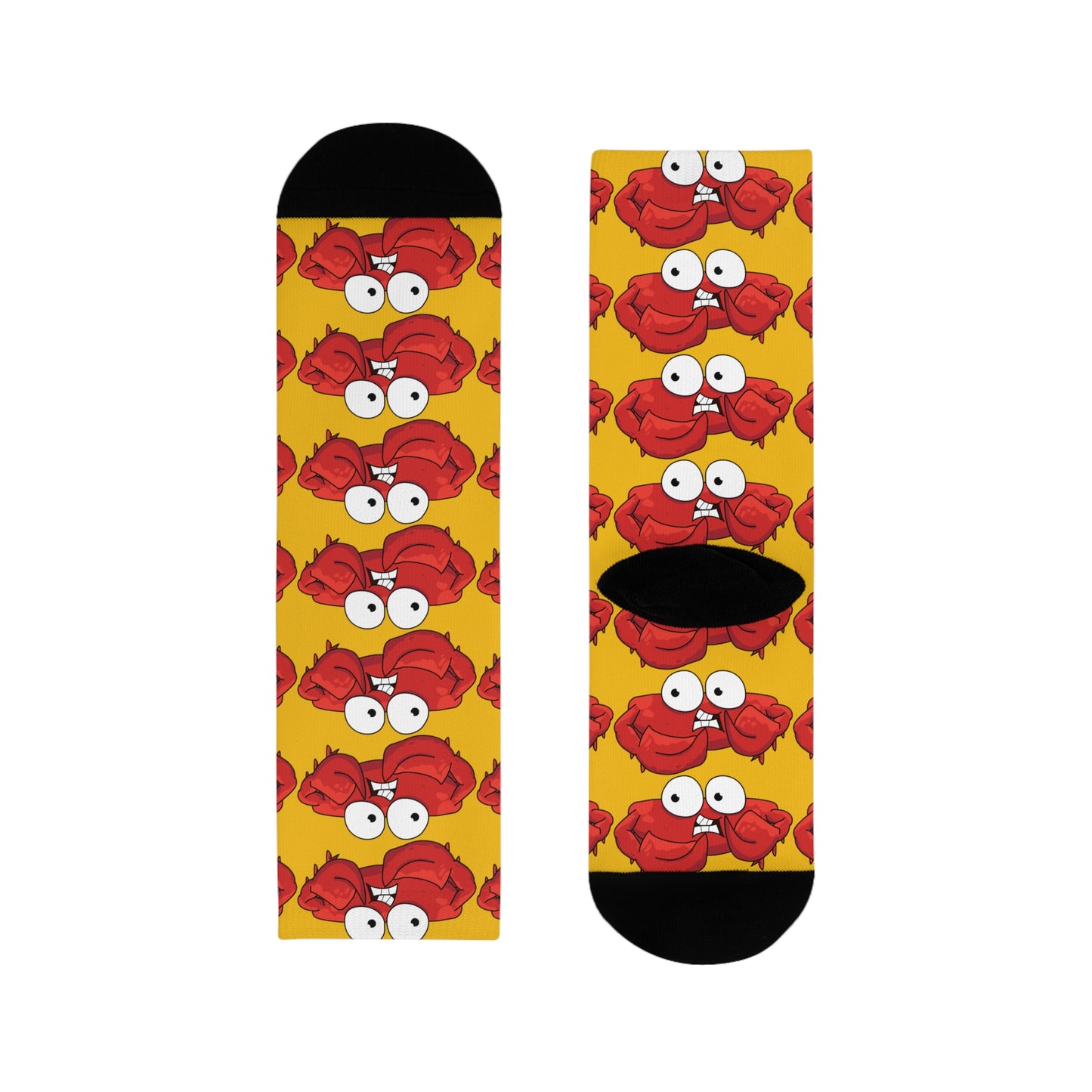 Red crab on yellow Crew Socks (EU) (8194512322879)