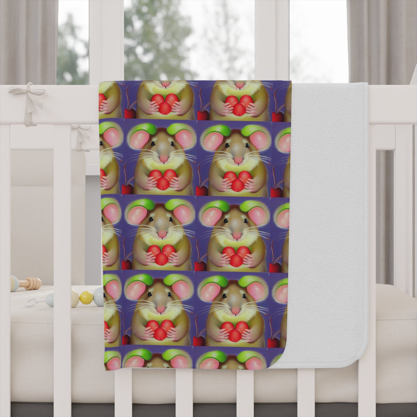 Mouse with fruit Toddler Blanket (8543775555903)