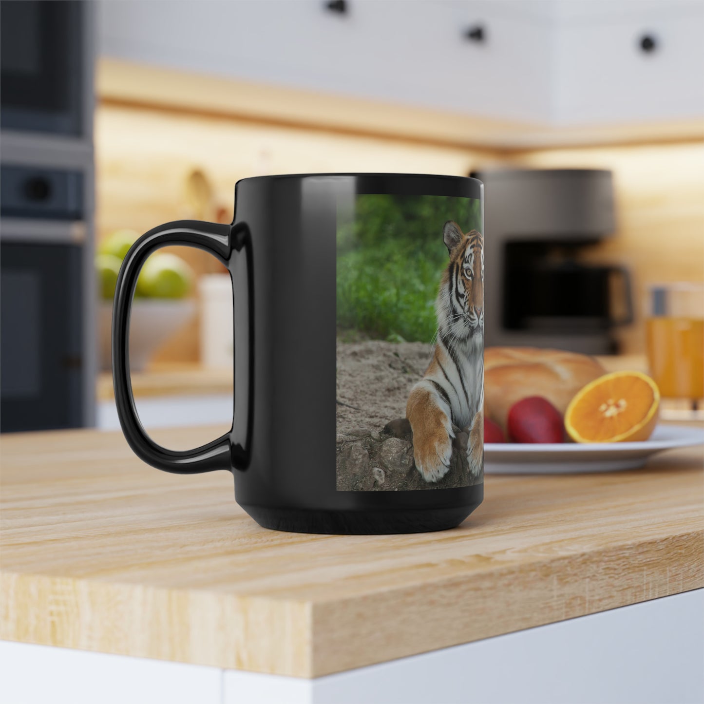 I had lunch - tiger-Black Mug, 15oz (8203858673983)