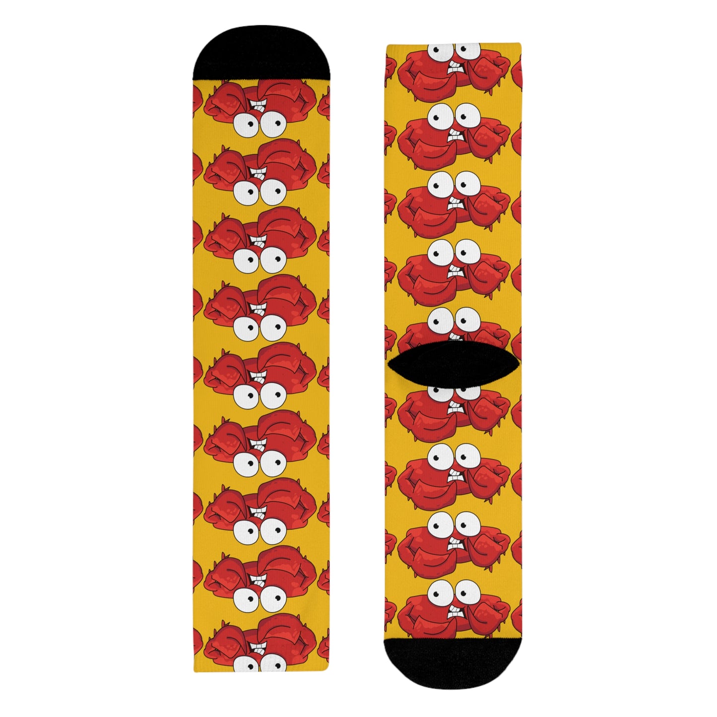 Red crab on yellow Crew Socks (EU) (8194512322879)