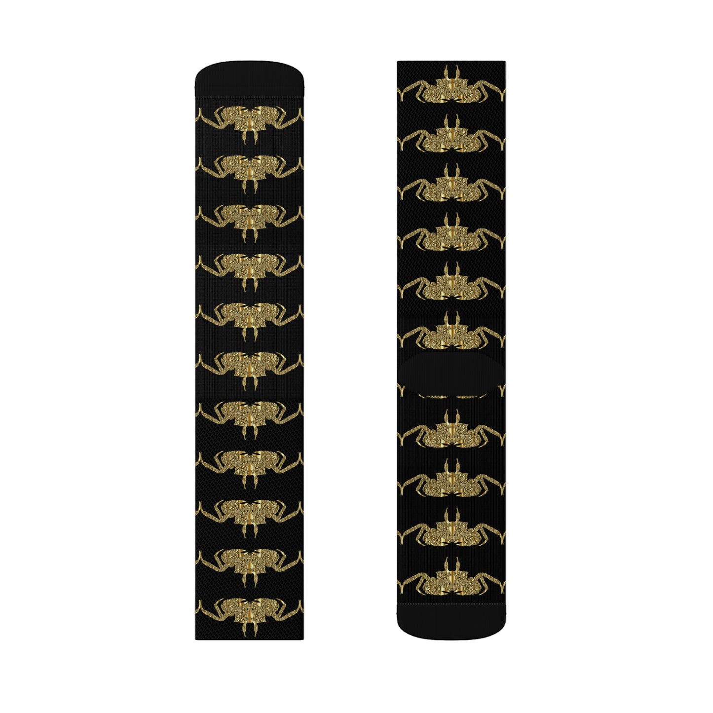 golden crab on black - Socks (8196316954943)