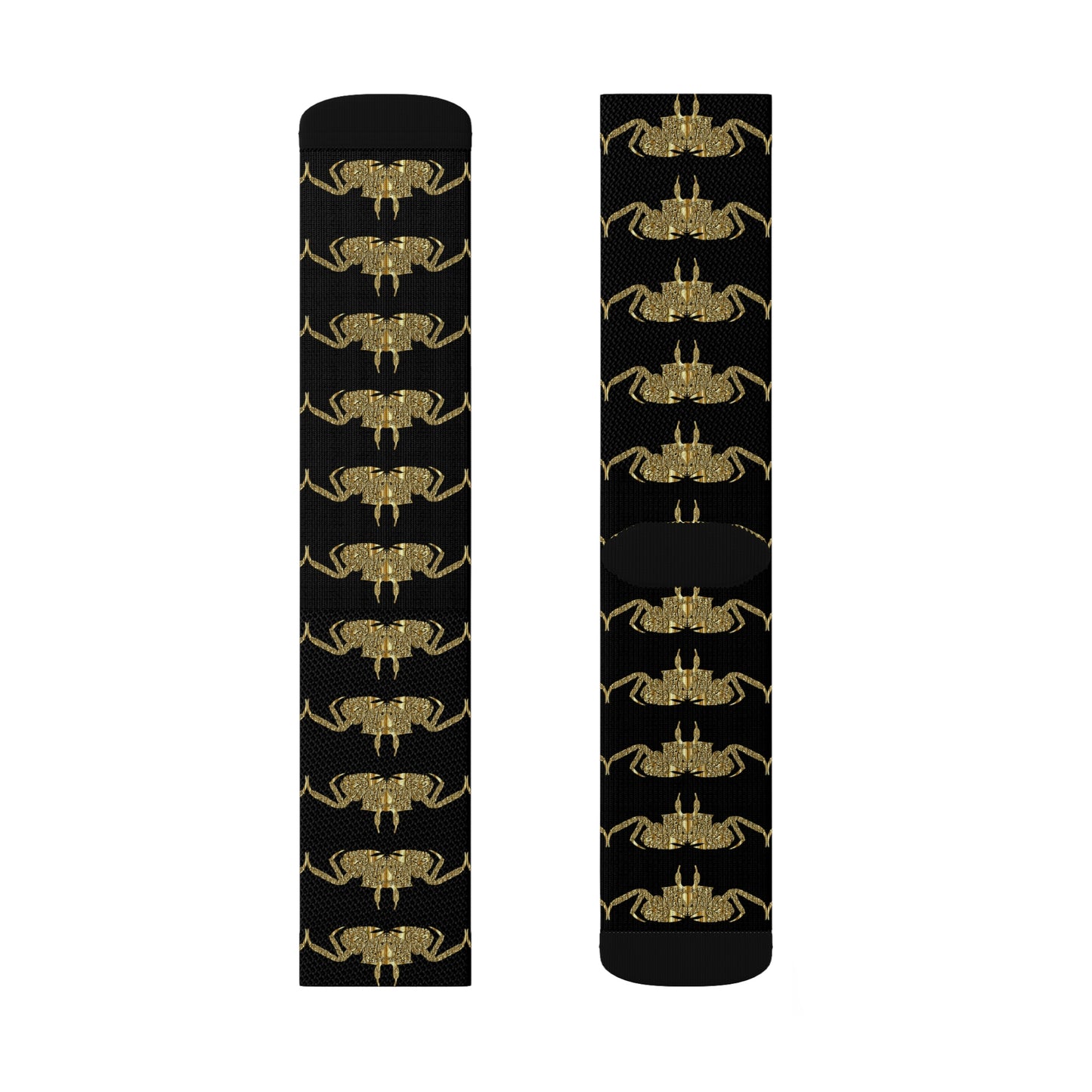 golden crab on black - Socks (8196316954943)