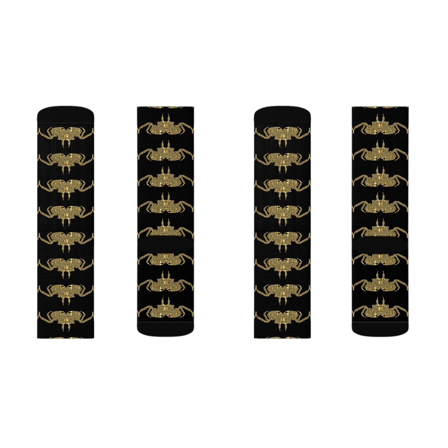golden crab on black - Socks (8196316954943)