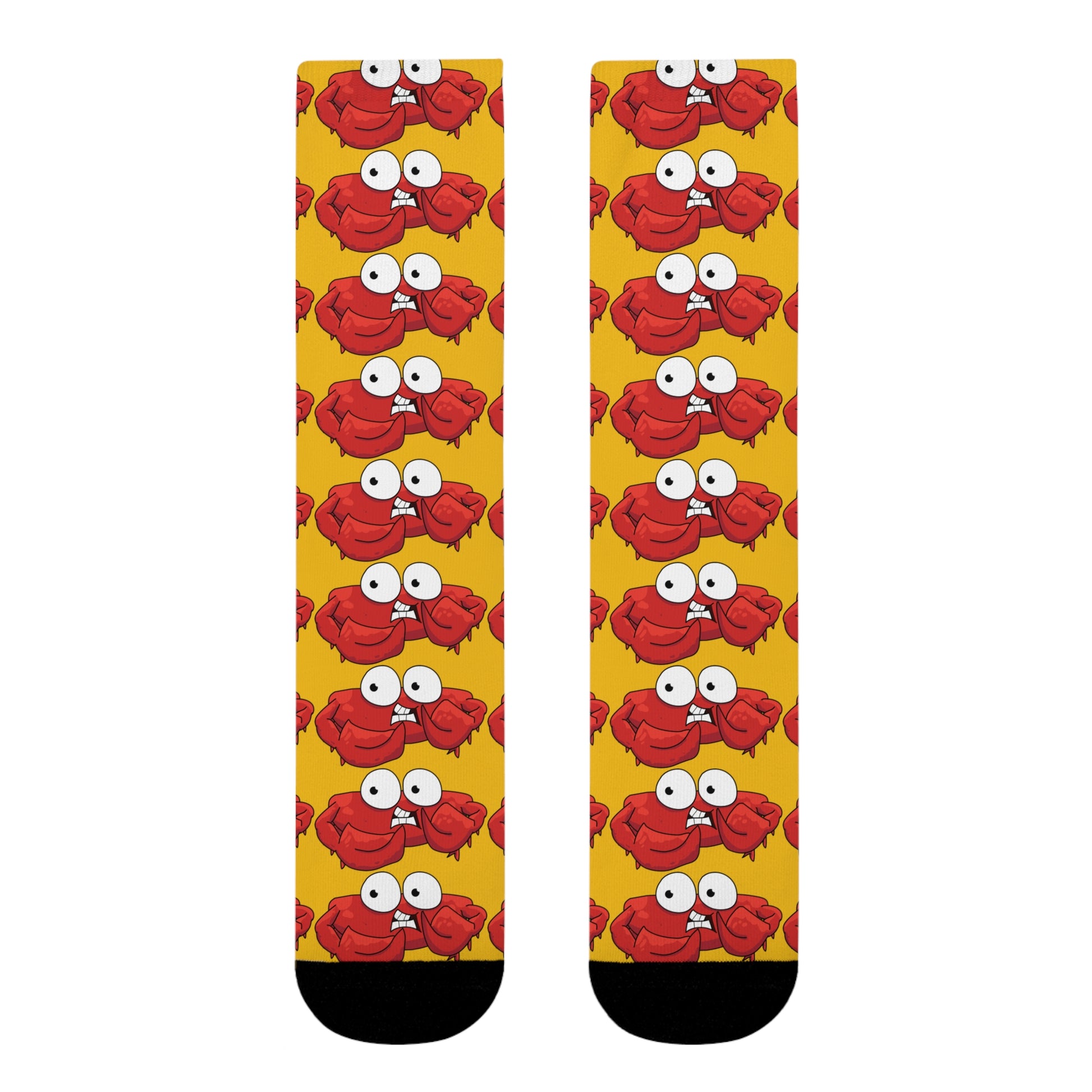 Red crab on yellow Crew Socks (EU) (8194512322879)