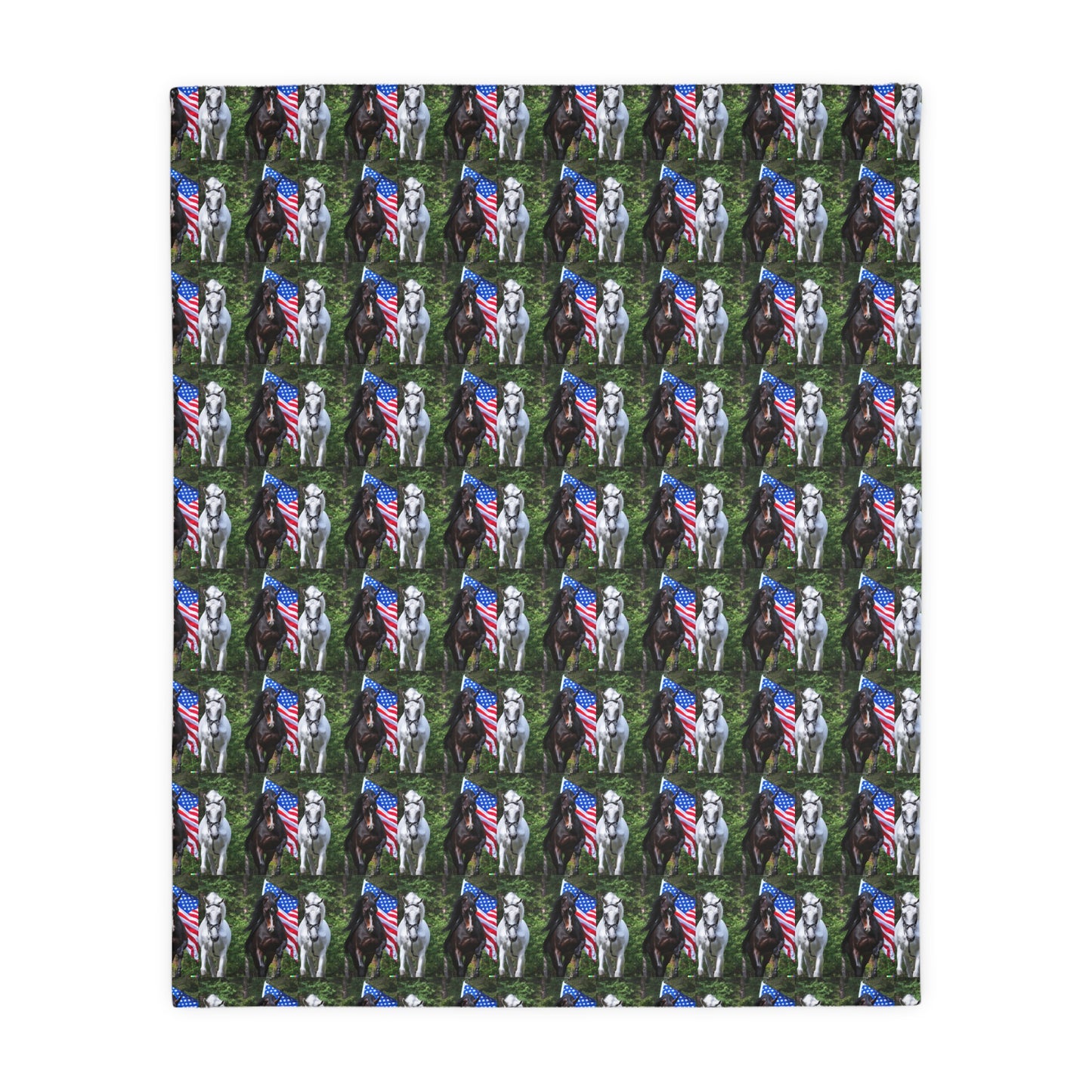 Houses and flag    Velveteen Minky Blanket (Two-sided print) (8542025777471)