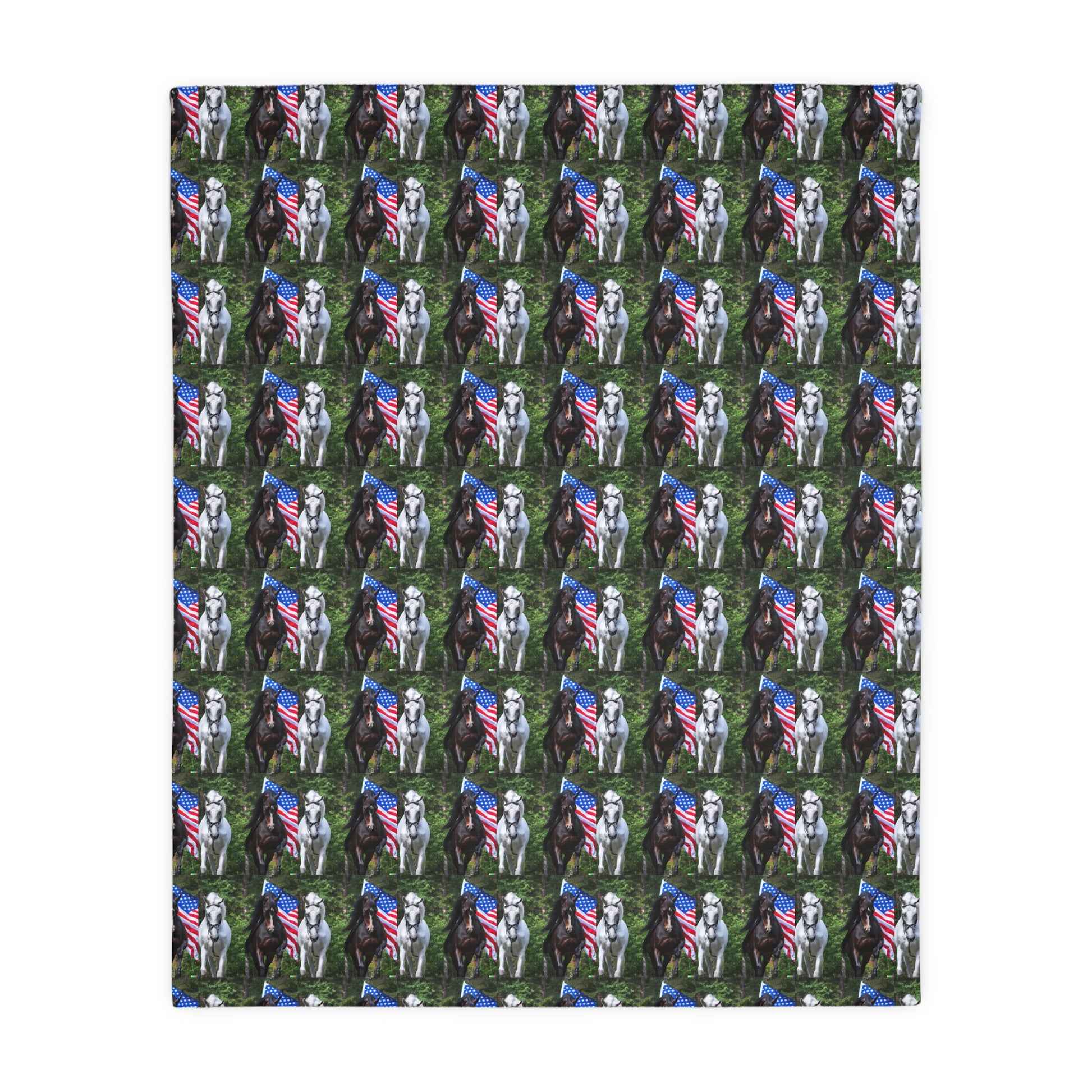 Houses and flag    Velveteen Minky Blanket (Two-sided print) (8542025777471)