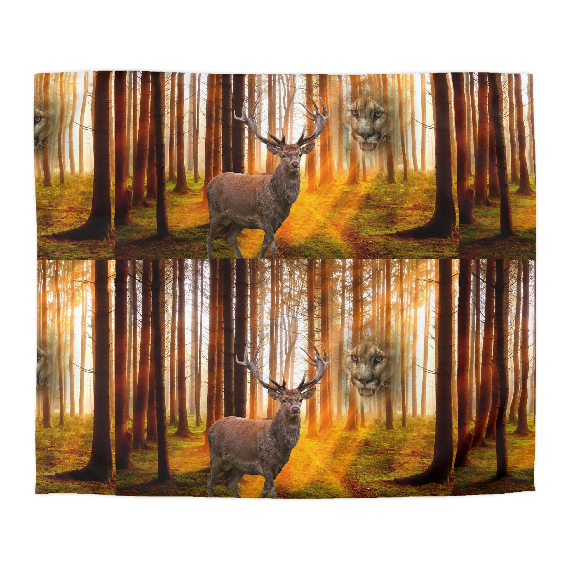 Elk and Couger     Microfiber Duvet Cover (8543726371135)