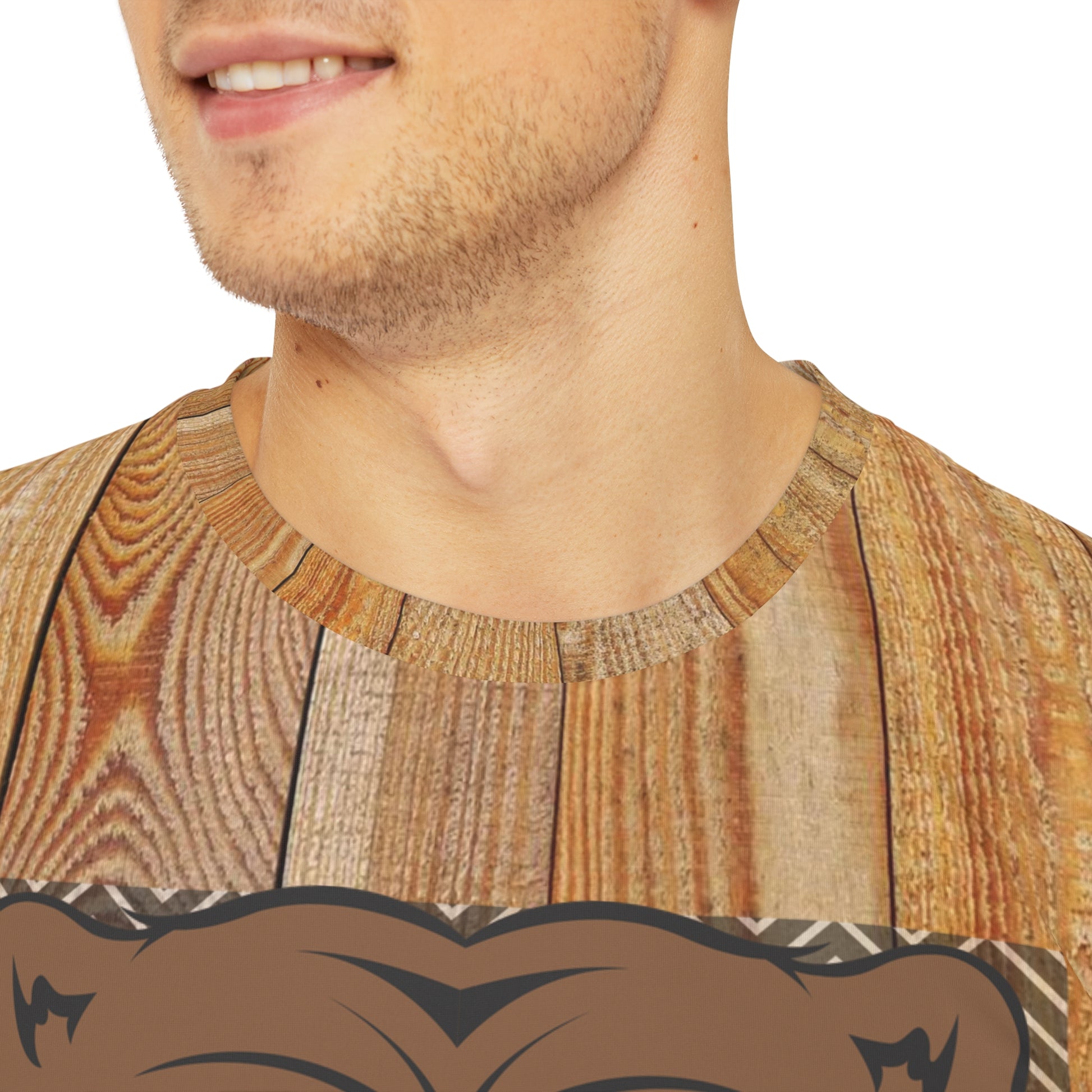 Bear and wood   Men's Polyester Tee (AOP) (8545407205695)