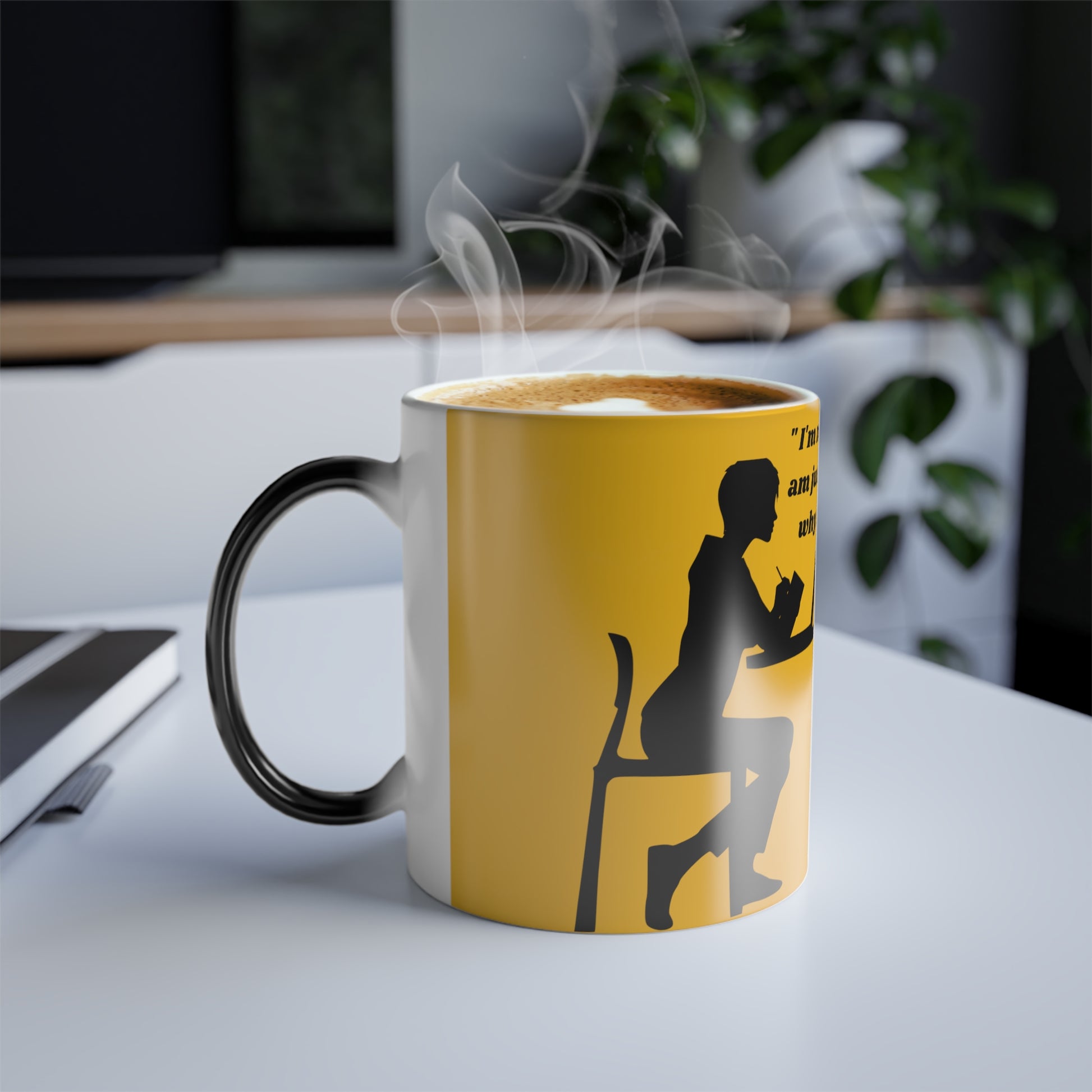 I"m not arguing , female side , yellow -Color Morphing Mug, 11oz (8219959198015)