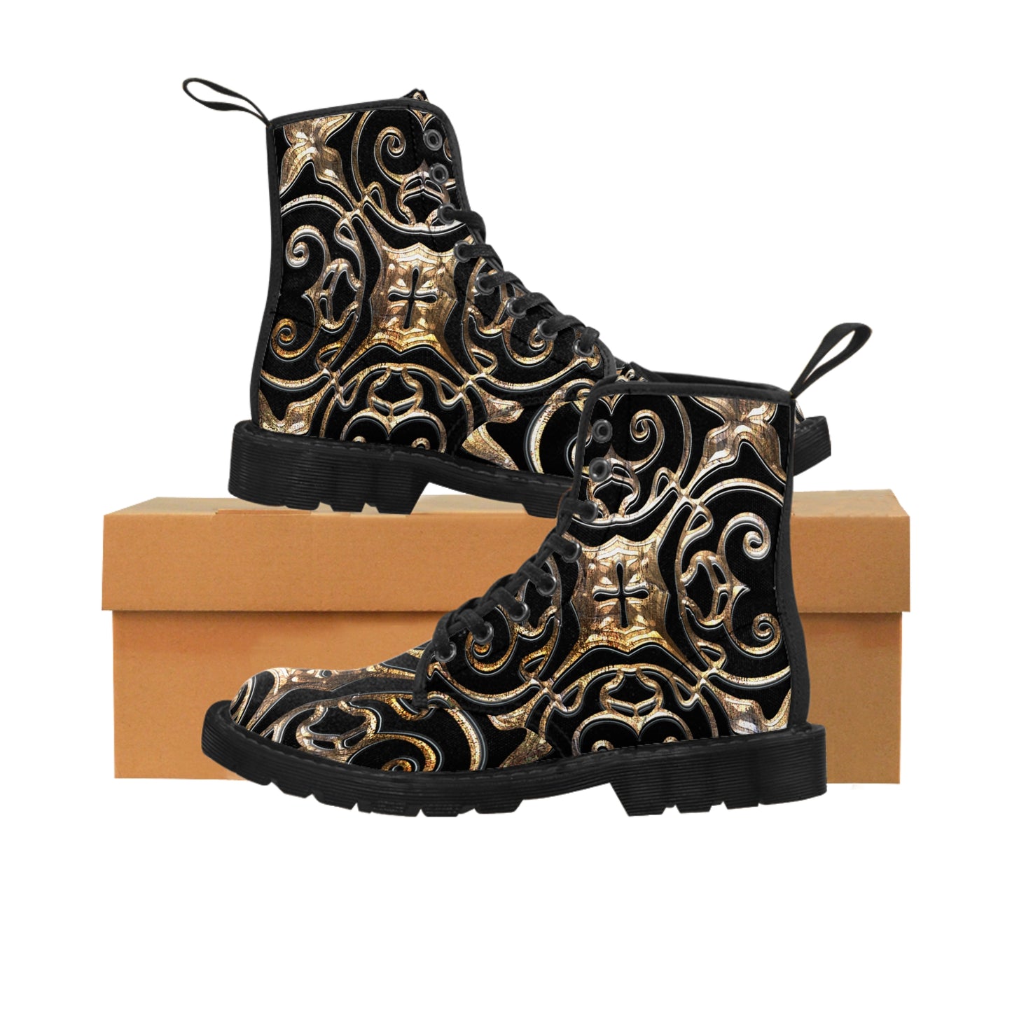 Golden Brooch  Women's Canvas Boots (8539933966655)