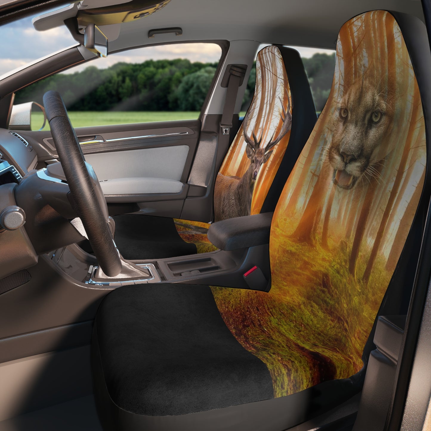 The Hunted - Elk- Couger -Polyester Car Seat Covers (8194518909247)
