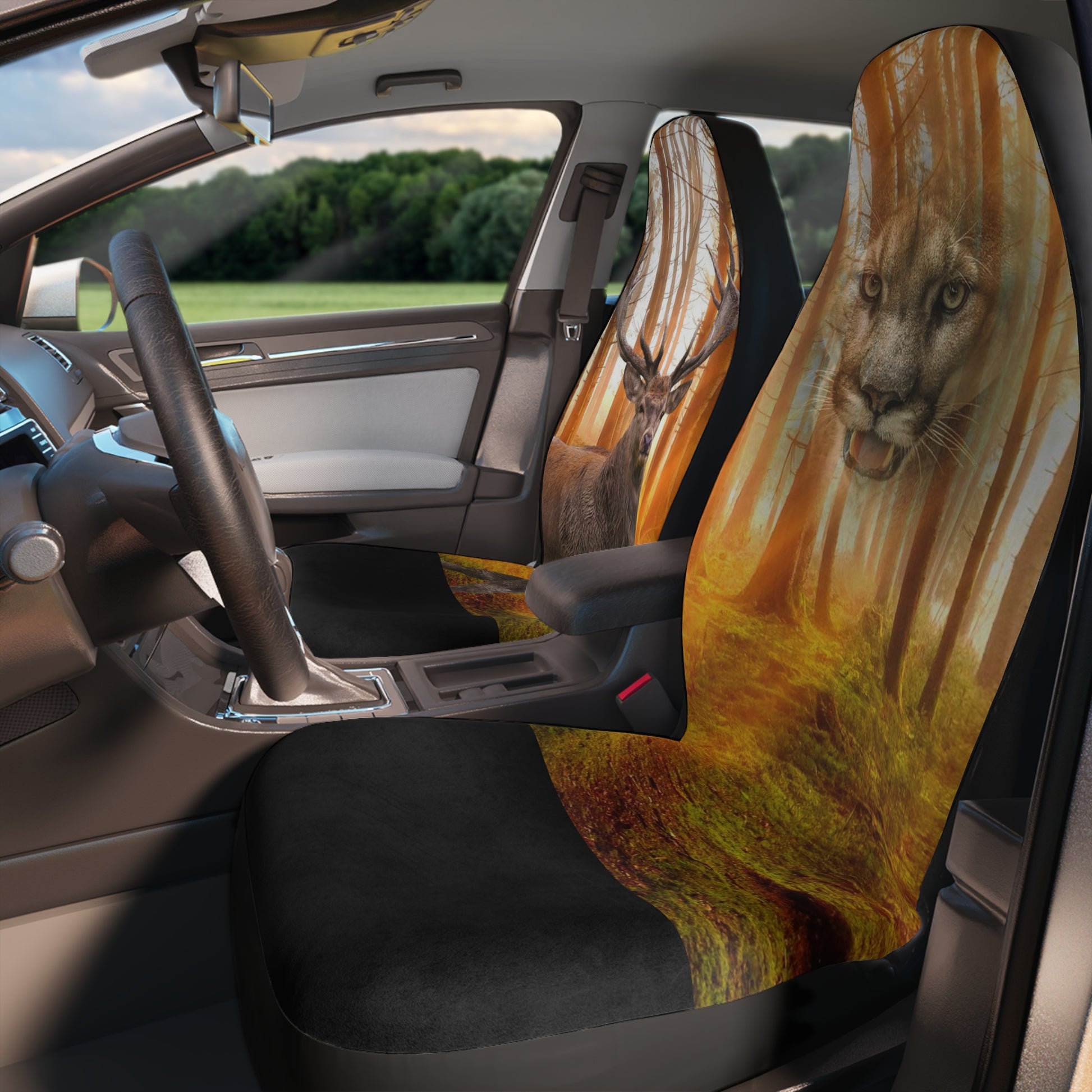 The Hunted - Elk- Couger -Polyester Car Seat Covers (8194518909247)