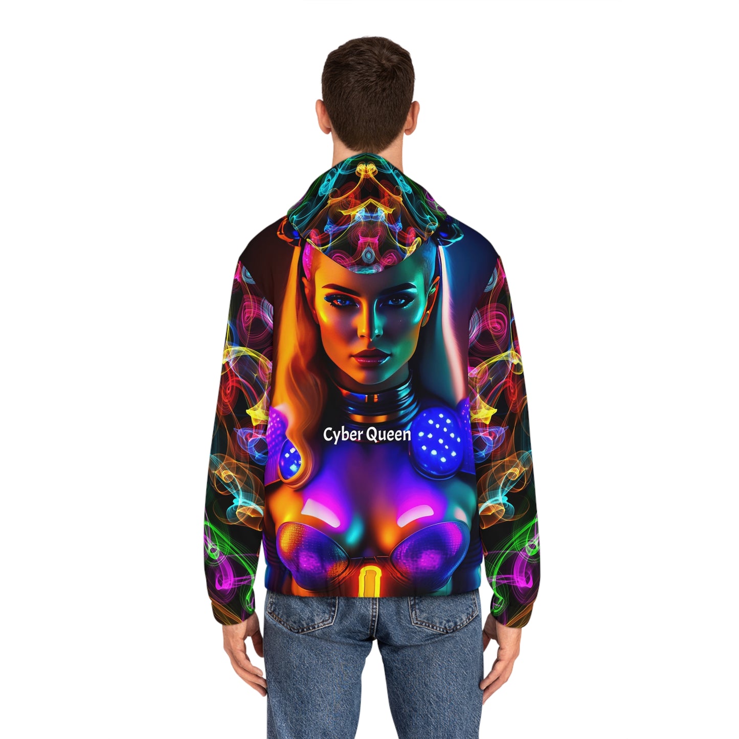 Cyber Queen    Men's Full-Zip Hoodie (AOP) (8507896987967)