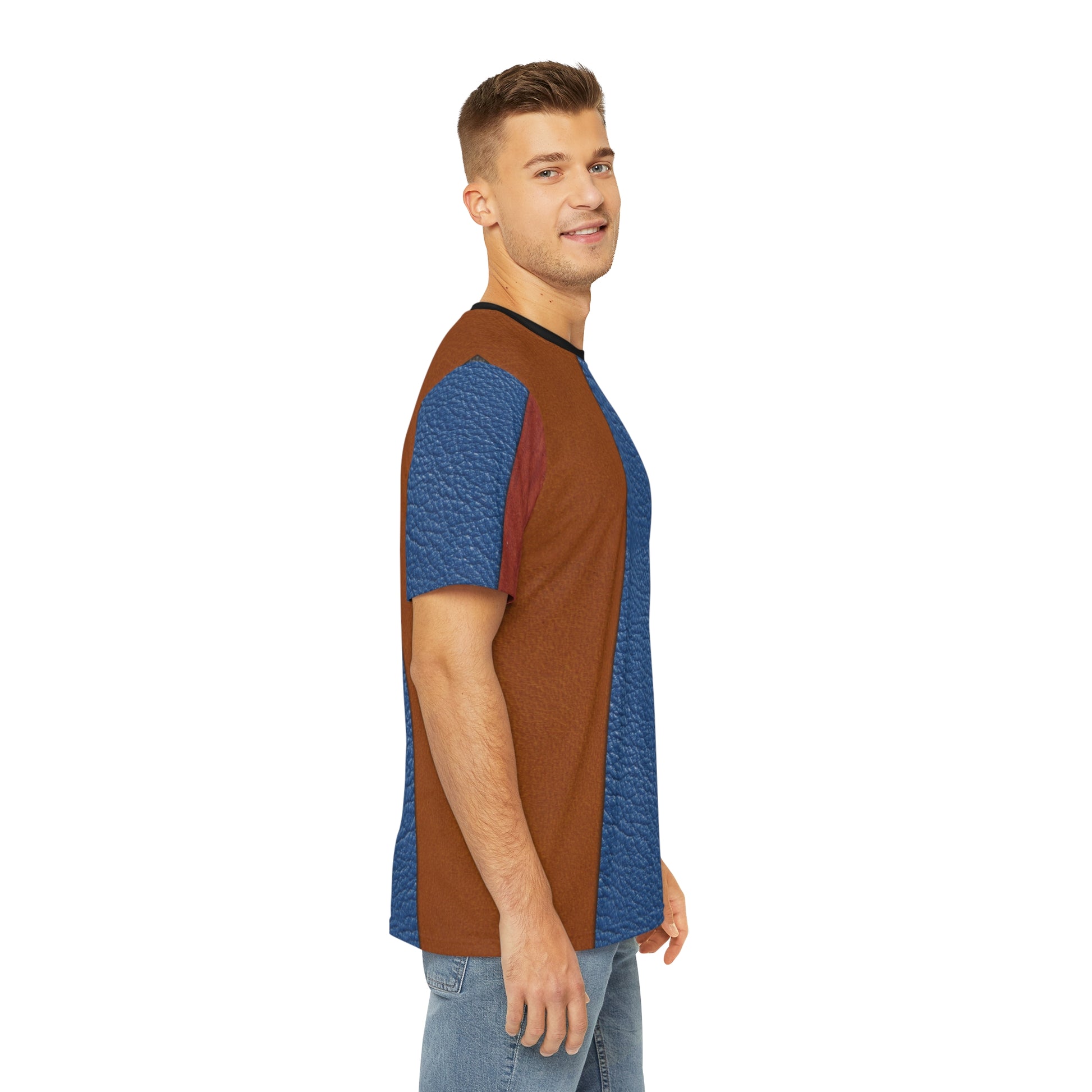 Leather look stripes   Men's Polyester Tee (AOP) (8562422055231)