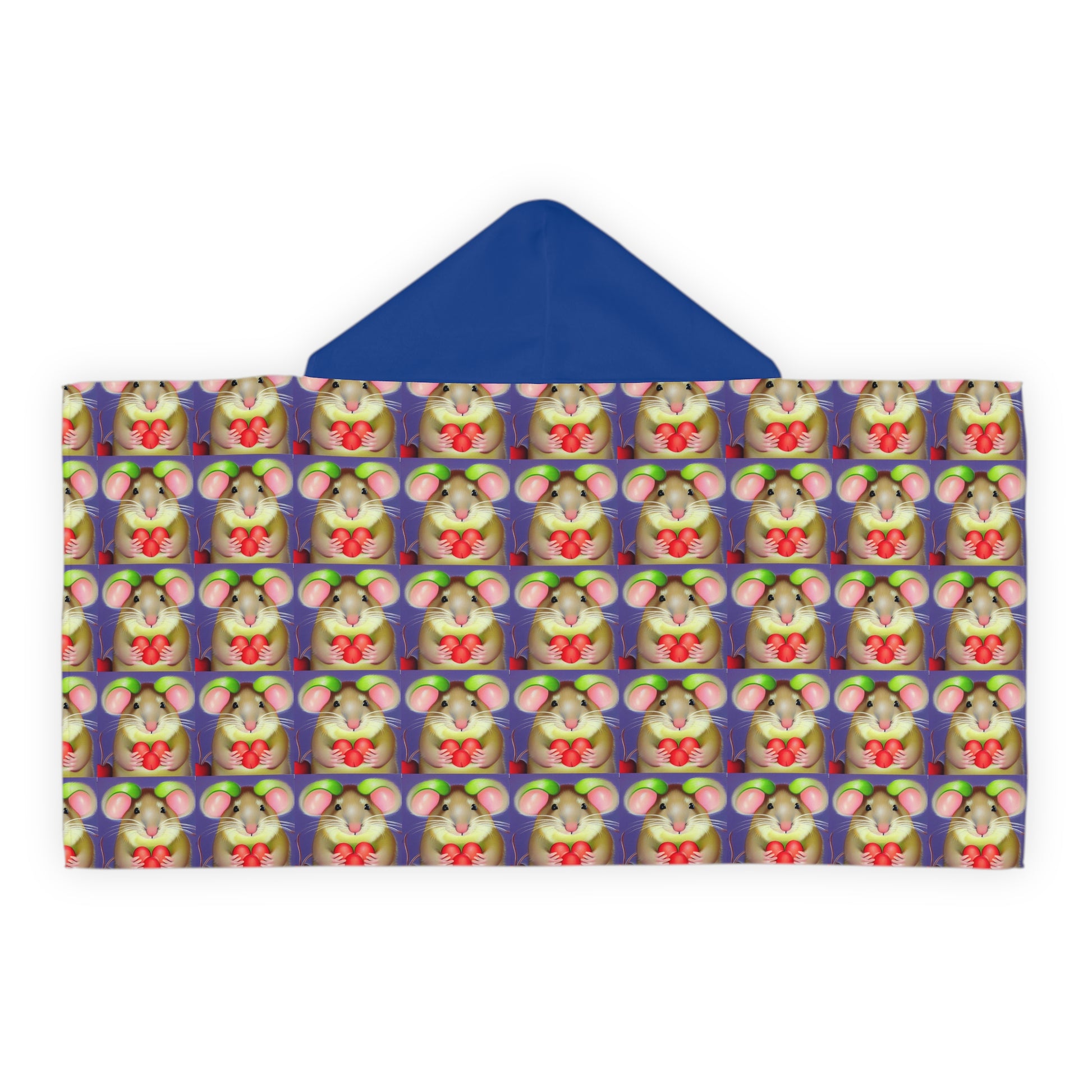 Mouse with fruit      Youth Hooded Towel (8543730139455)
