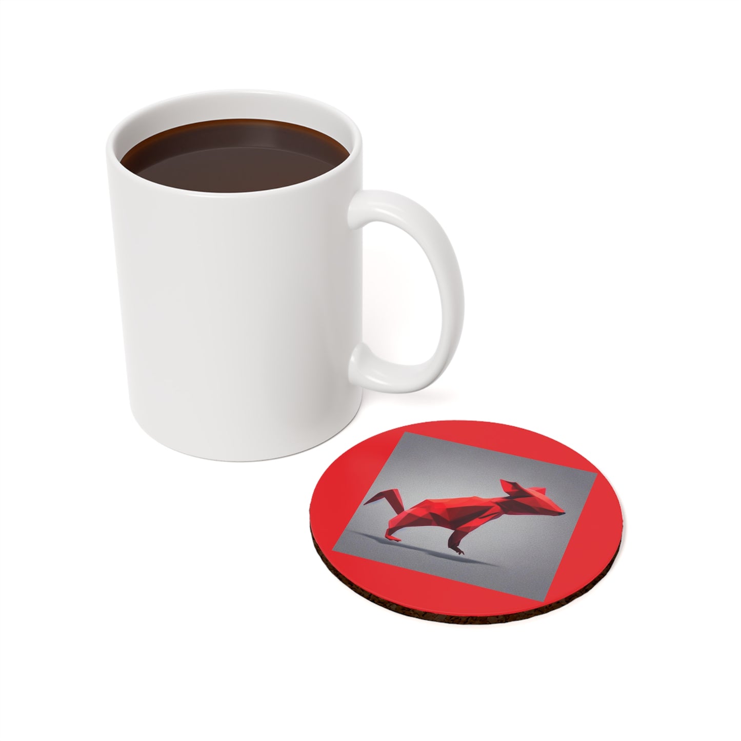 Red mouse    Cork Back Coaster (8543798034751)