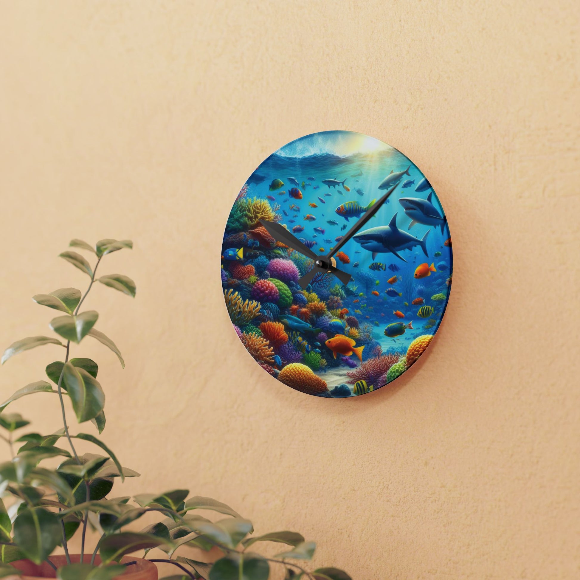 Ocean Acrylic Clock (9726630035775)