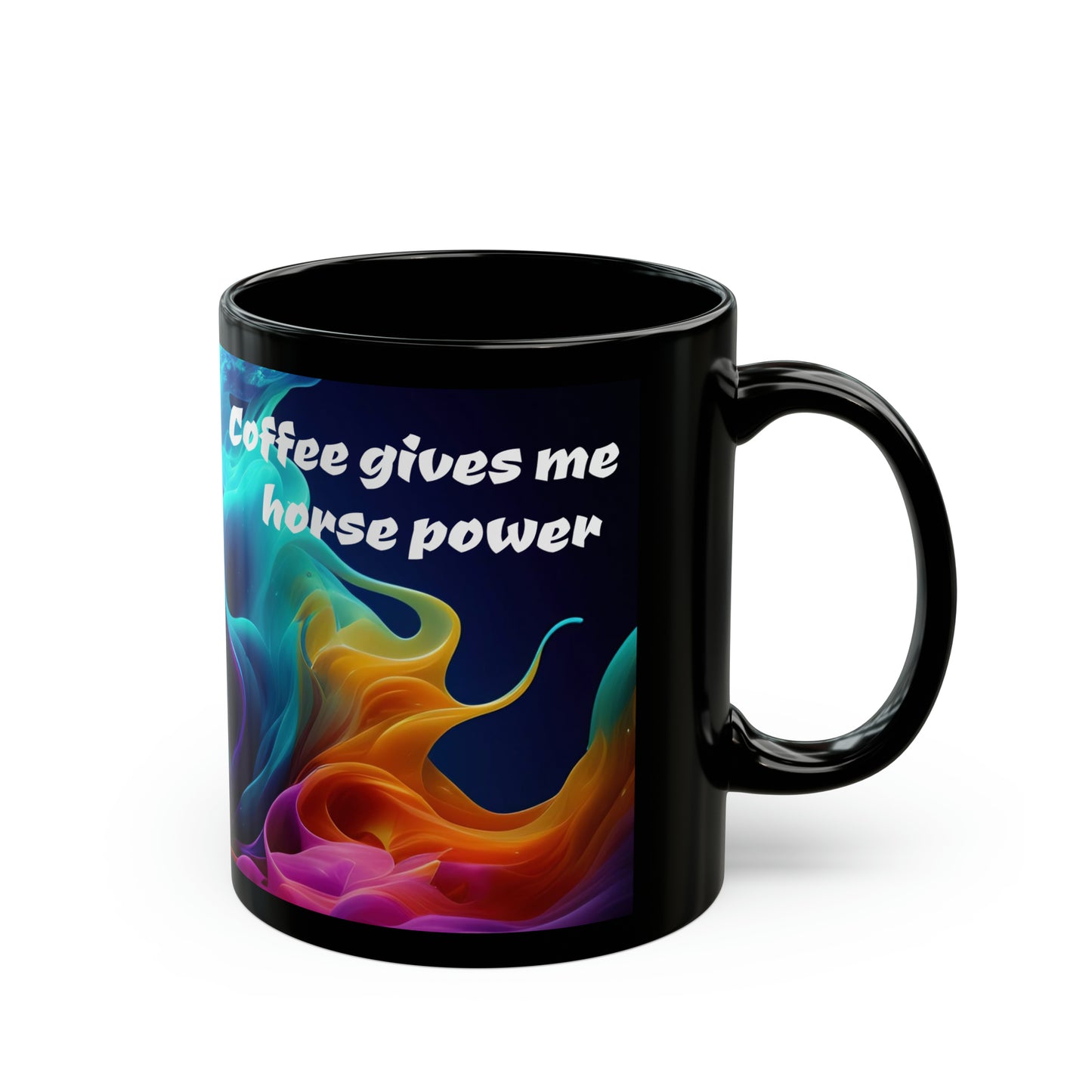 Colorfull horse -11oz Black Mug (8218108231999)