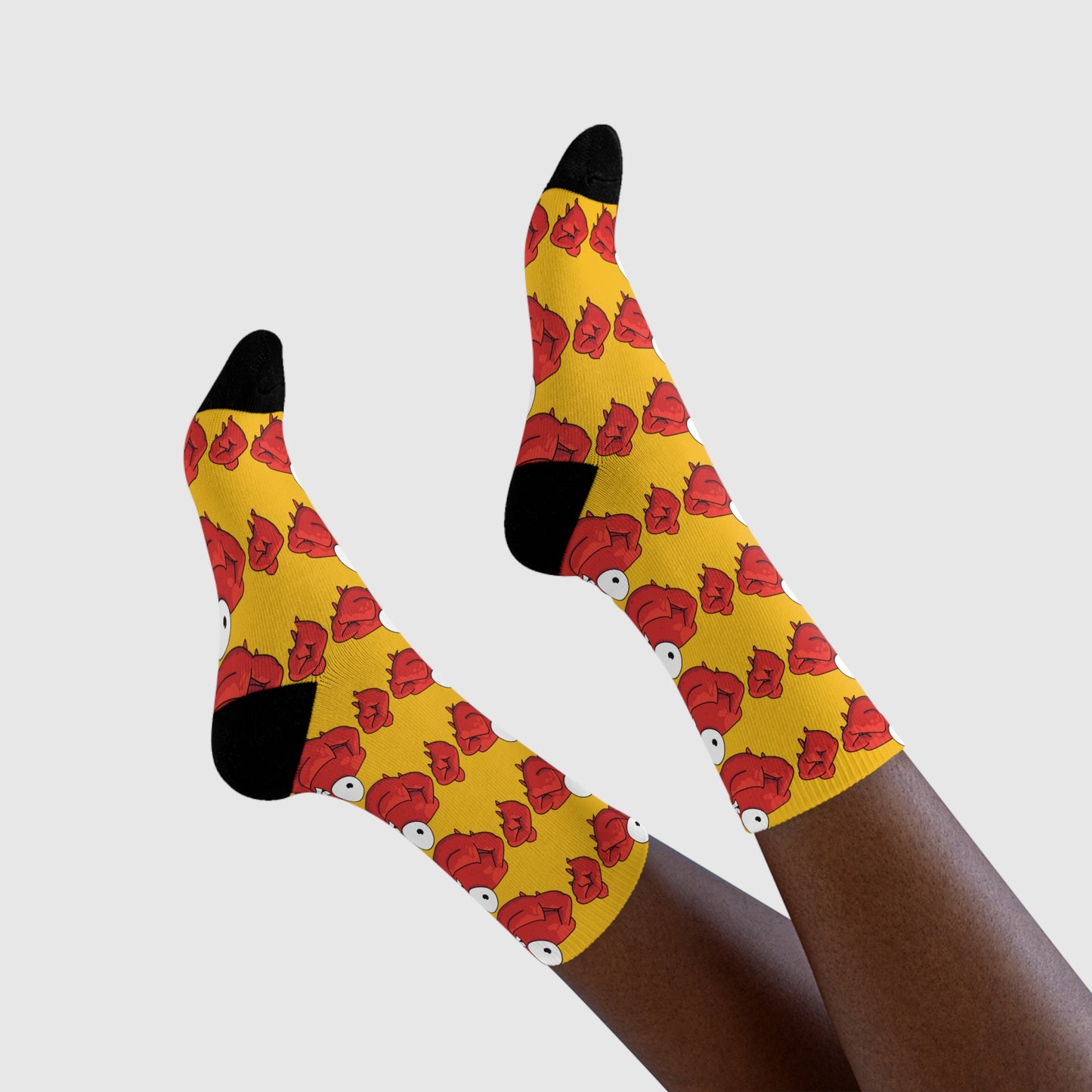 Red crab on yellow Crew Socks (EU) (8194512322879)