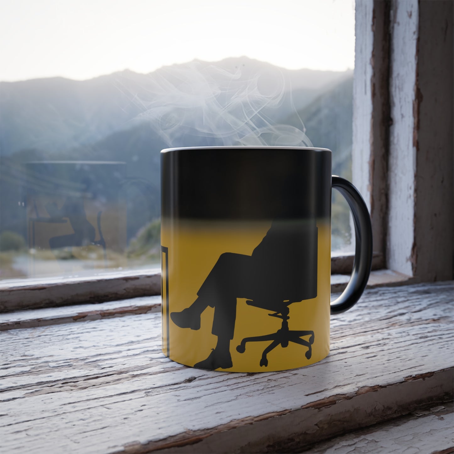 I"m not arguing , female side , yellow -Color Morphing Mug, 11oz (8219959198015)