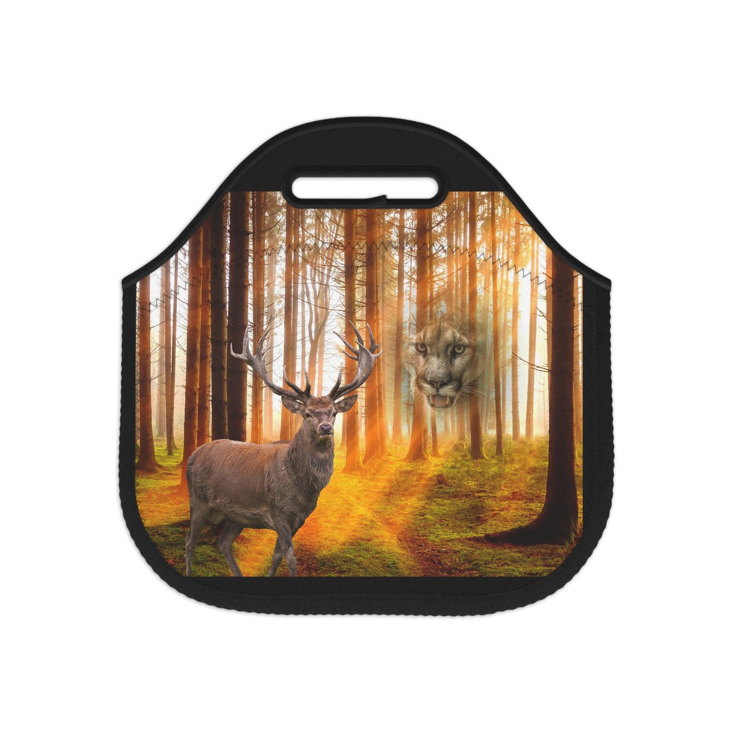 Elk and Cougar  Neoprene Lunch Bag (8543822545215)