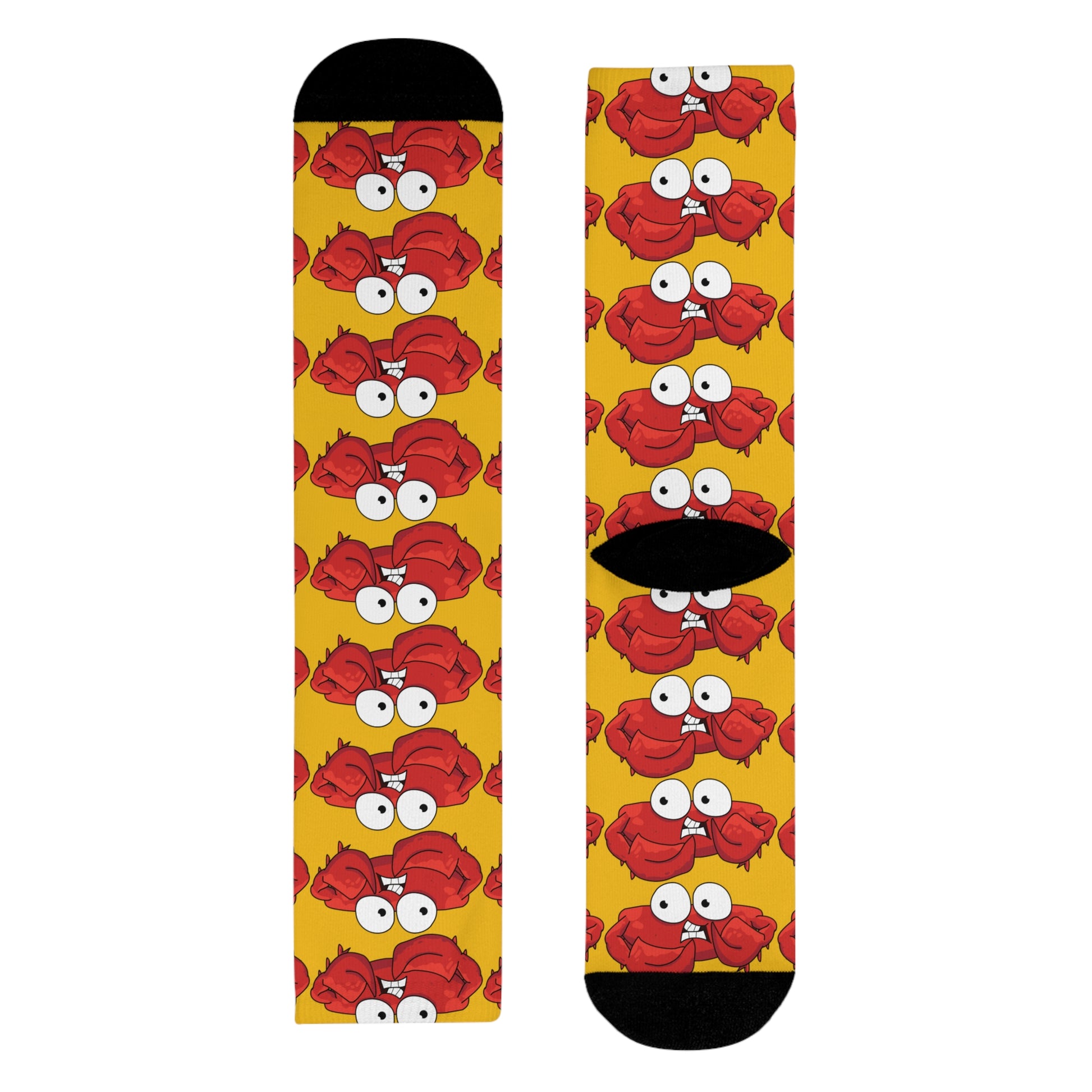 Red crab on yellow Crew Socks (EU) (8194512322879)