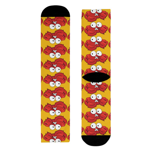 Red crab on yellow Crew Socks (EU) (8194512322879)