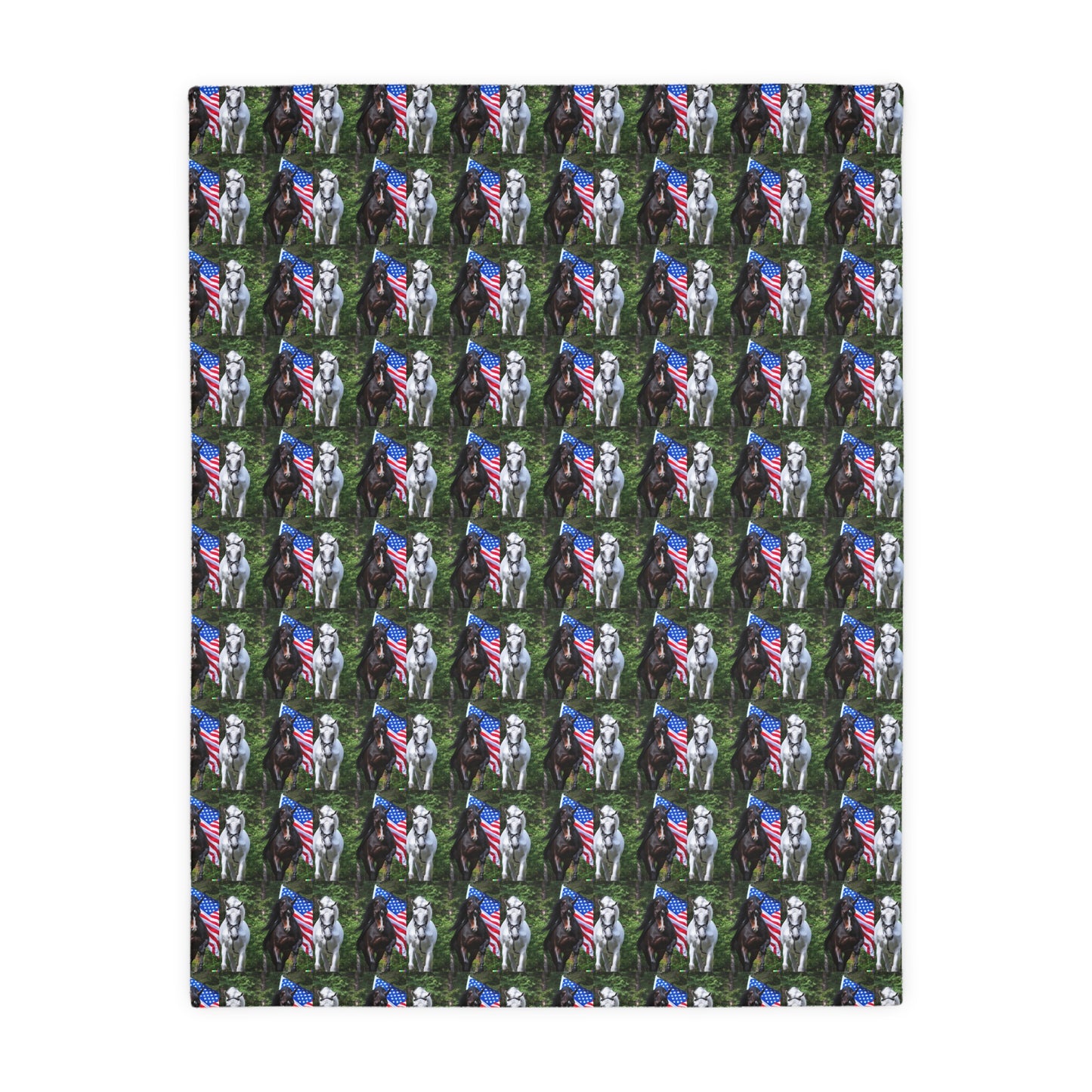 Houses and flag    Velveteen Minky Blanket (Two-sided print) (8542025777471)